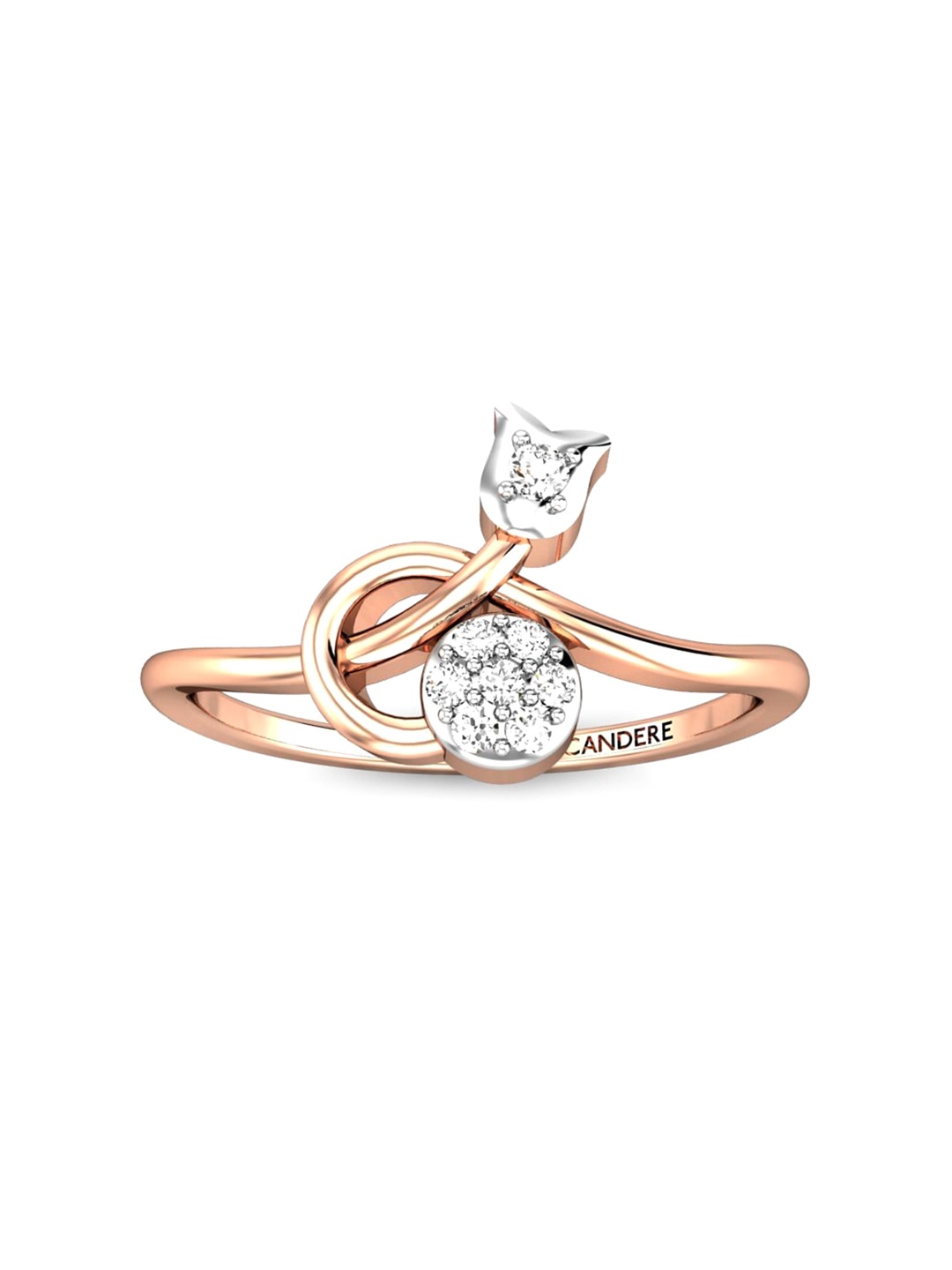 

CANDERE A KALYAN JEWELLERS COMPANY BIS Hallmark 18KT Rose Gold Diamond Finger Ring-1.48gm