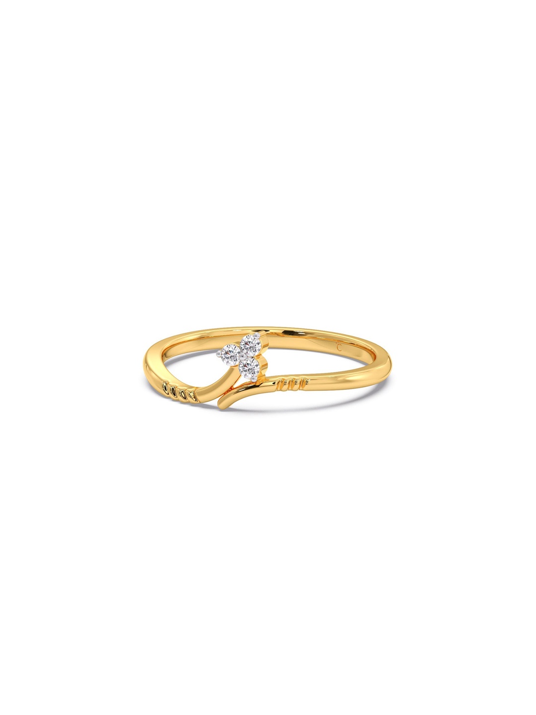 

CANDERE A KALYAN JEWELLERS COMPANY 18KT (750) Gold Diamond Studded Ring-1.94 gm