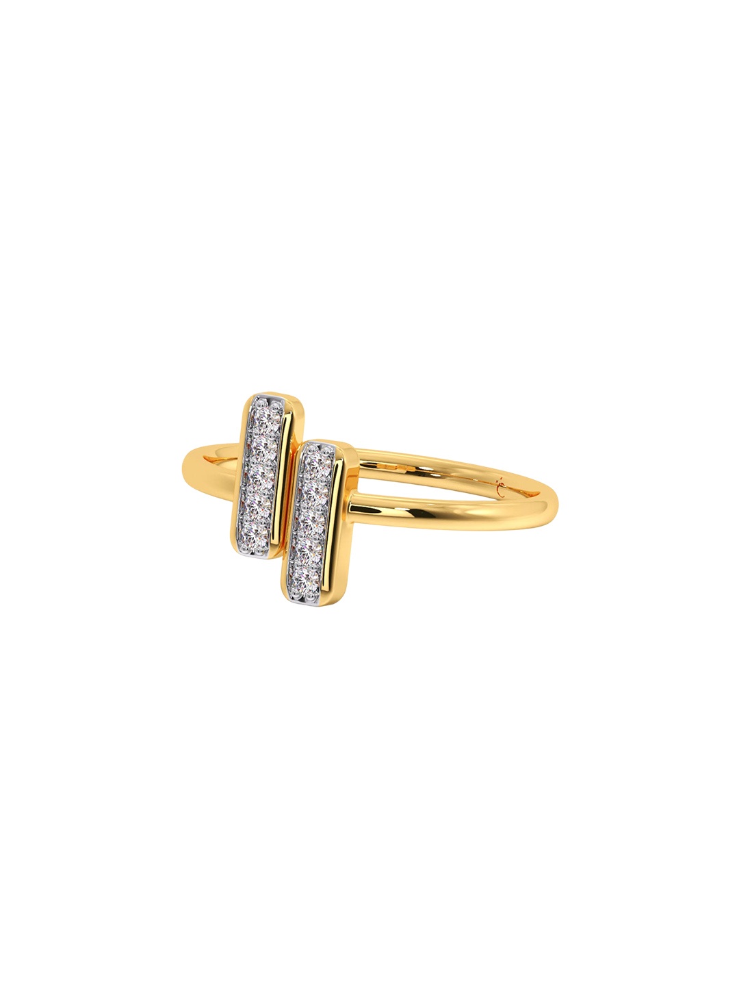

CANDERE A KALYAN JEWELLERS COMPANY 18KT (750) Rose Gold Diamond Studded Ring-2.39gm