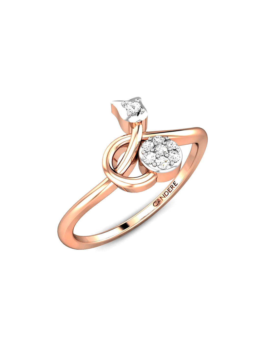 

CANDERE A KALYAN JEWELLERS COMPANY 14KT (585) Gold Diamond Studded Ring-1.29gm