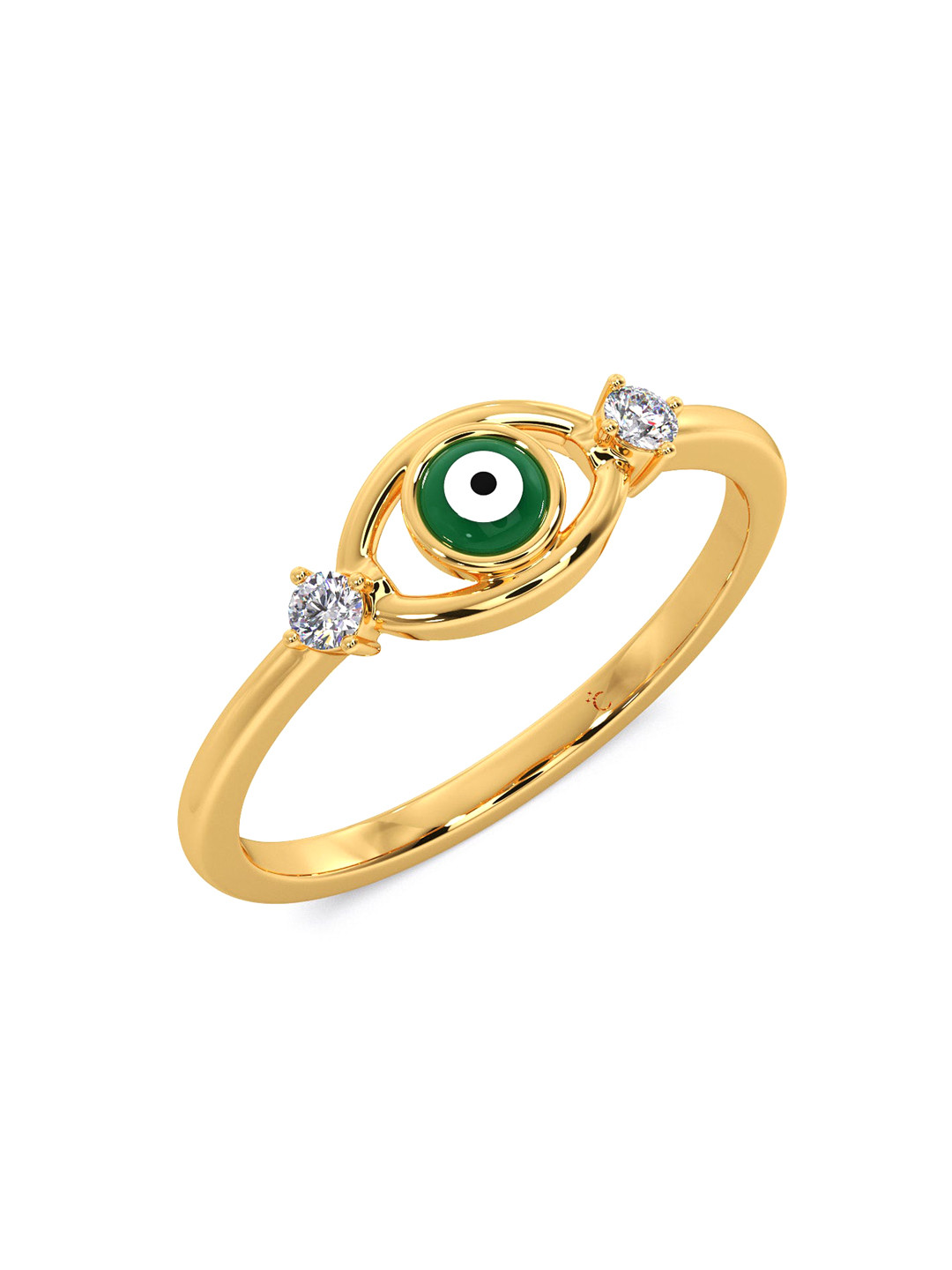 

CANDERE A KALYAN JEWELLERS COMPANY 14KT (585) Gold Diamond Studded Ring-1.63 gm