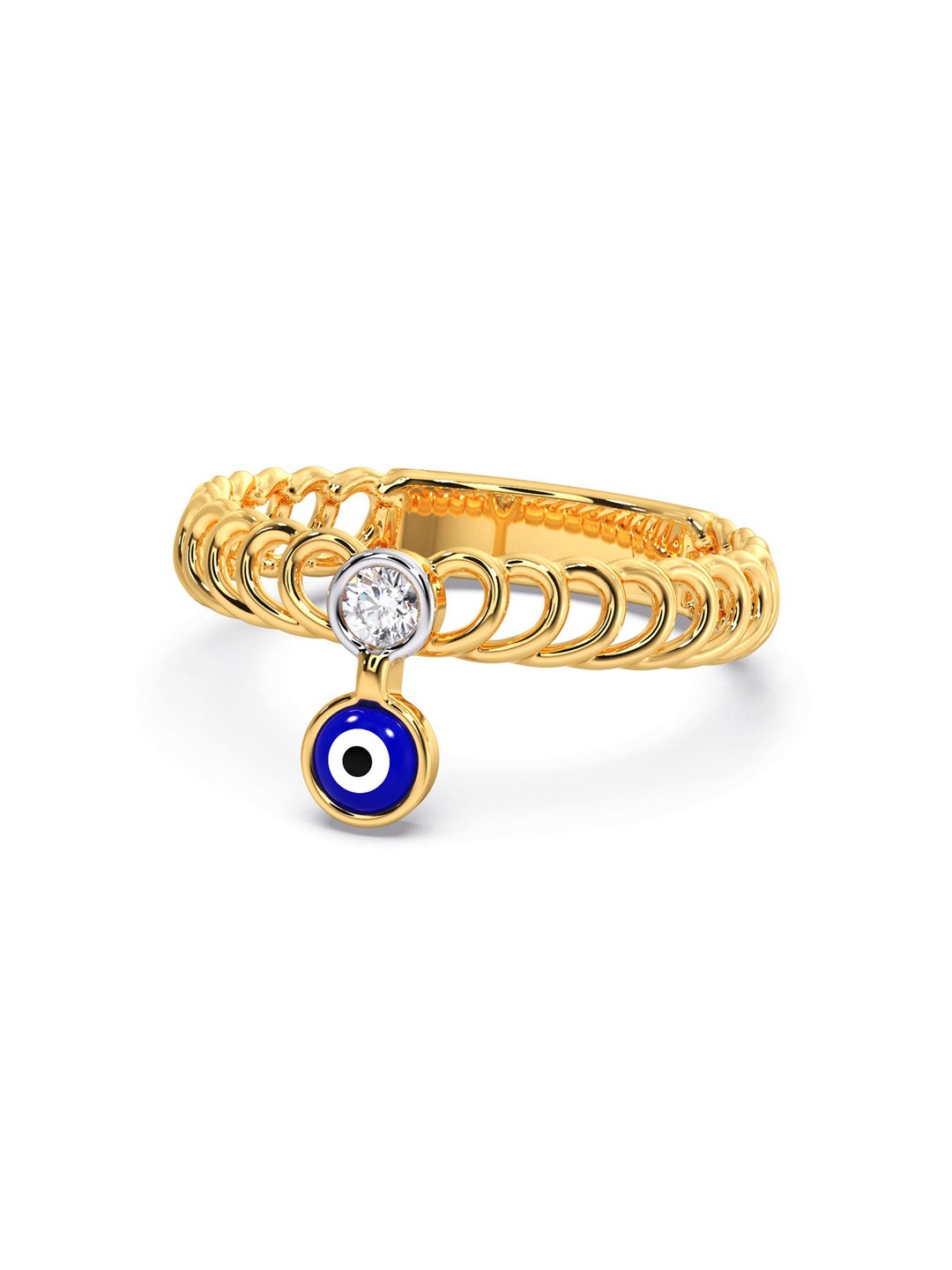 

CANDERE A KALYAN JEWELLERS COMPANY 14KT (585) Gold Diamond Studded Ring-2.06gm