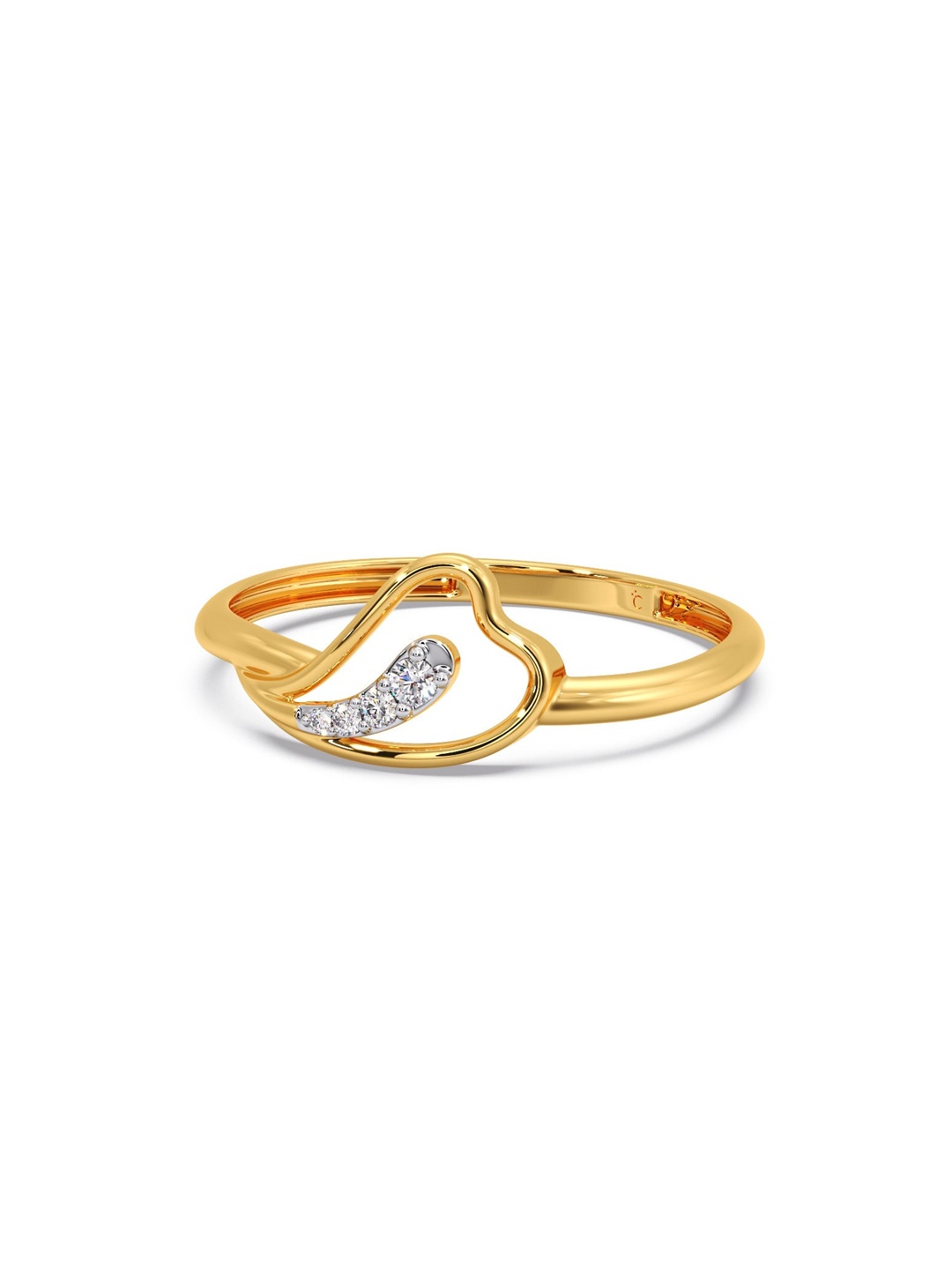 

CANDERE A KALYAN JEWELLERS COMPANY 14KT (585) Gold Diamond Studded Ring- 0.76 gm