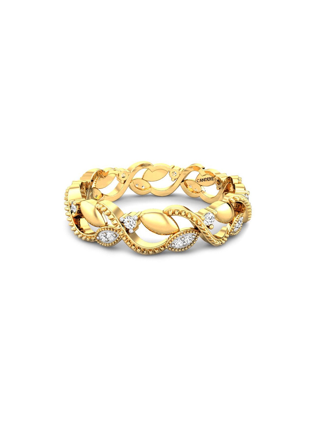 

CANDERE A KALYAN JEWELLERS COMPANY 18KT (750) Gold Diamond Studded Ring-2.27 gm