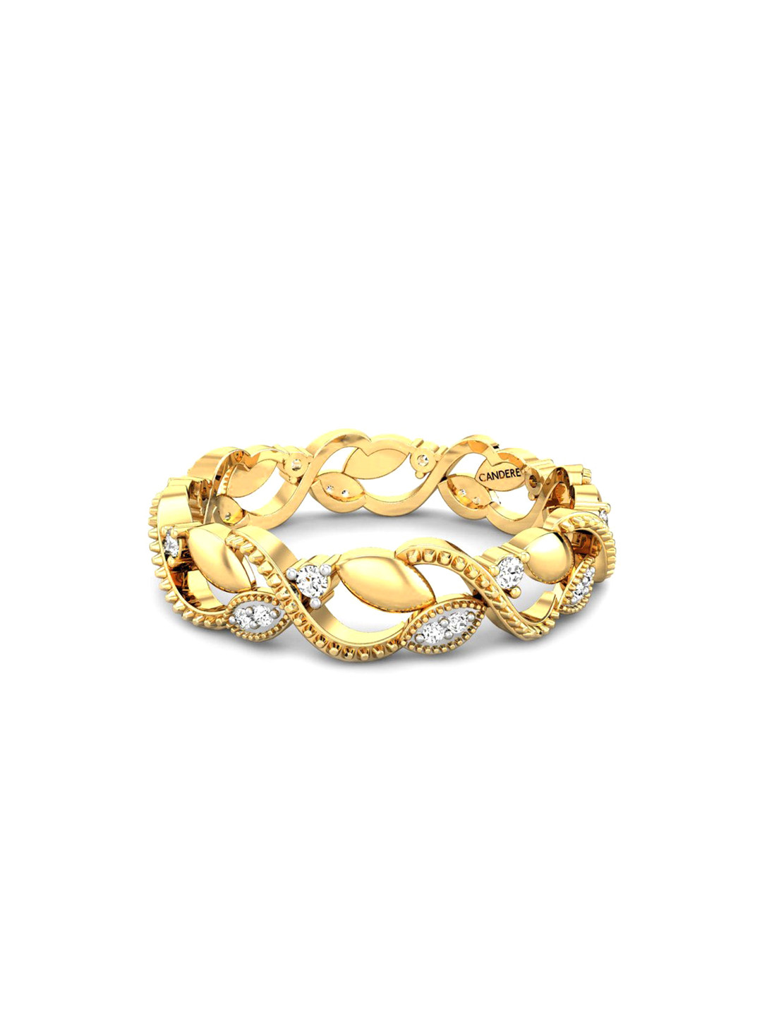 

CANDERE A KALYAN JEWELLERS COMPANY 18KT Gold Diamond-Studded Finger Ring-2.55gm