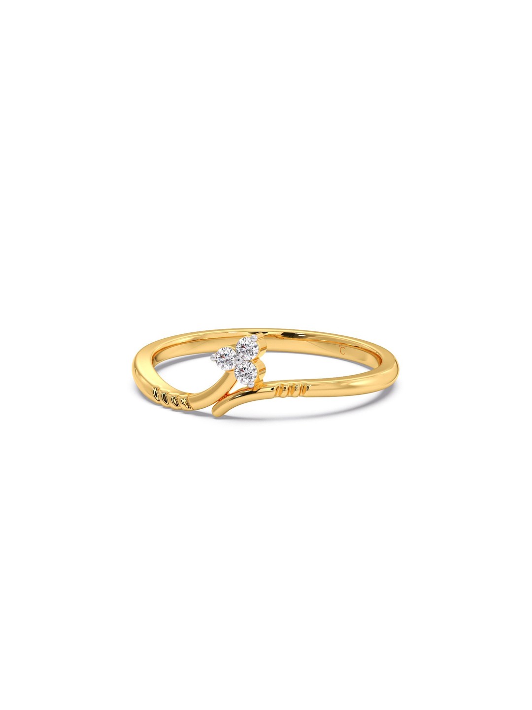 

CANDERE A KALYAN JEWELLERS COMPANY 18KT (750) Gold Diamond Studded Ring-1.61 gm