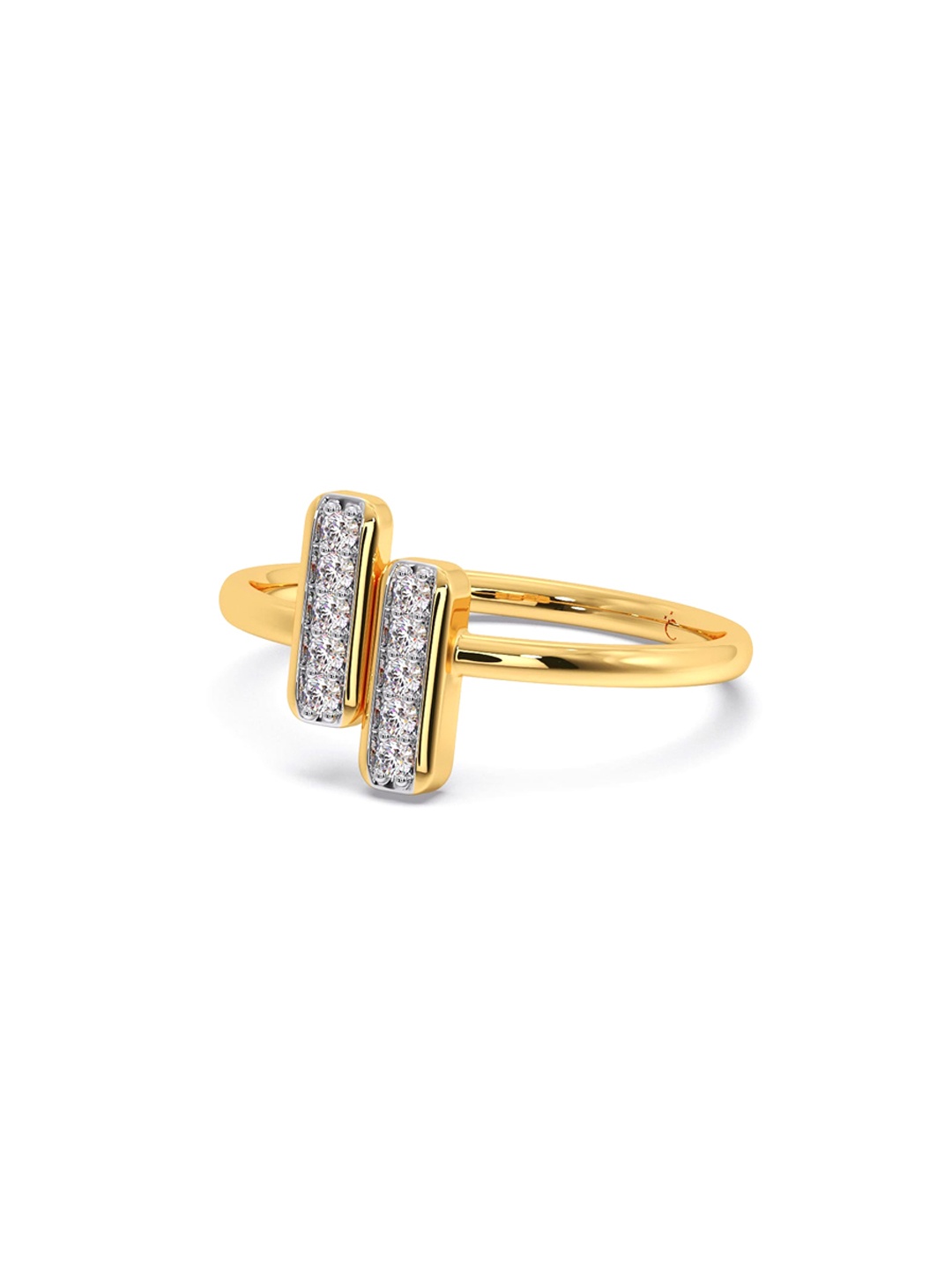 

CANDERE A KALYAN JEWELLERS COMPANY 18KT (750) Gold Diamond Studded Band Finger Ring-2.39gm