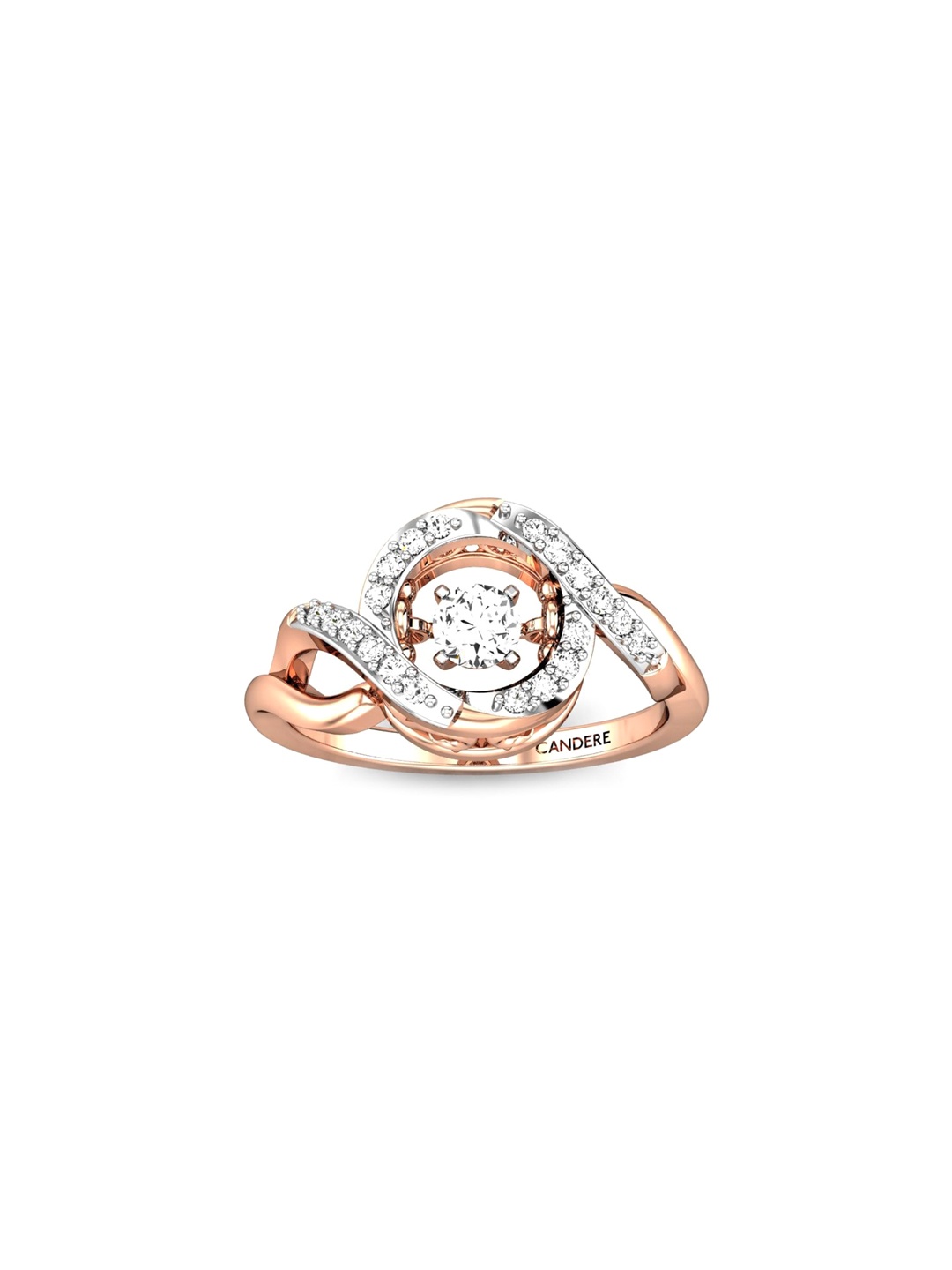 

CANDERE A KALYAN JEWELLERS COMPANY BIS Hallmark 18KT Rose Gold Diamond Finger Ring-2.15gm