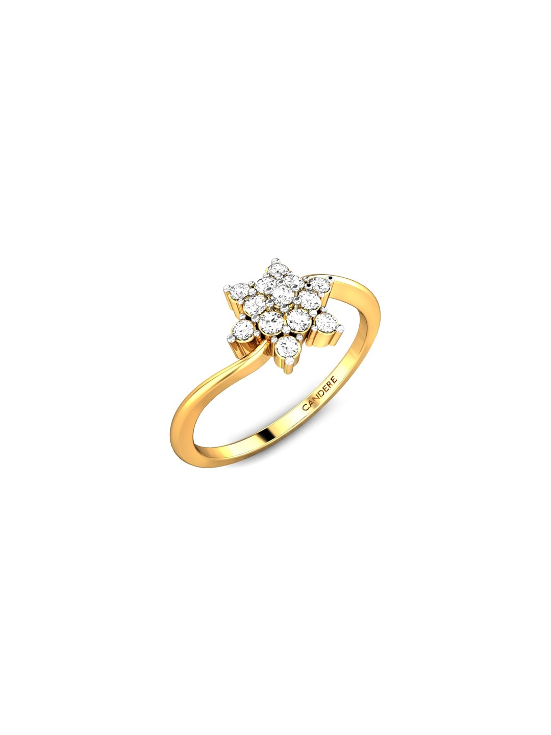 

CANDERE A KALYAN JEWELLERS COMPANY BIS Hallmark 18KT Gold Diamond Finger Ring-1.94gm