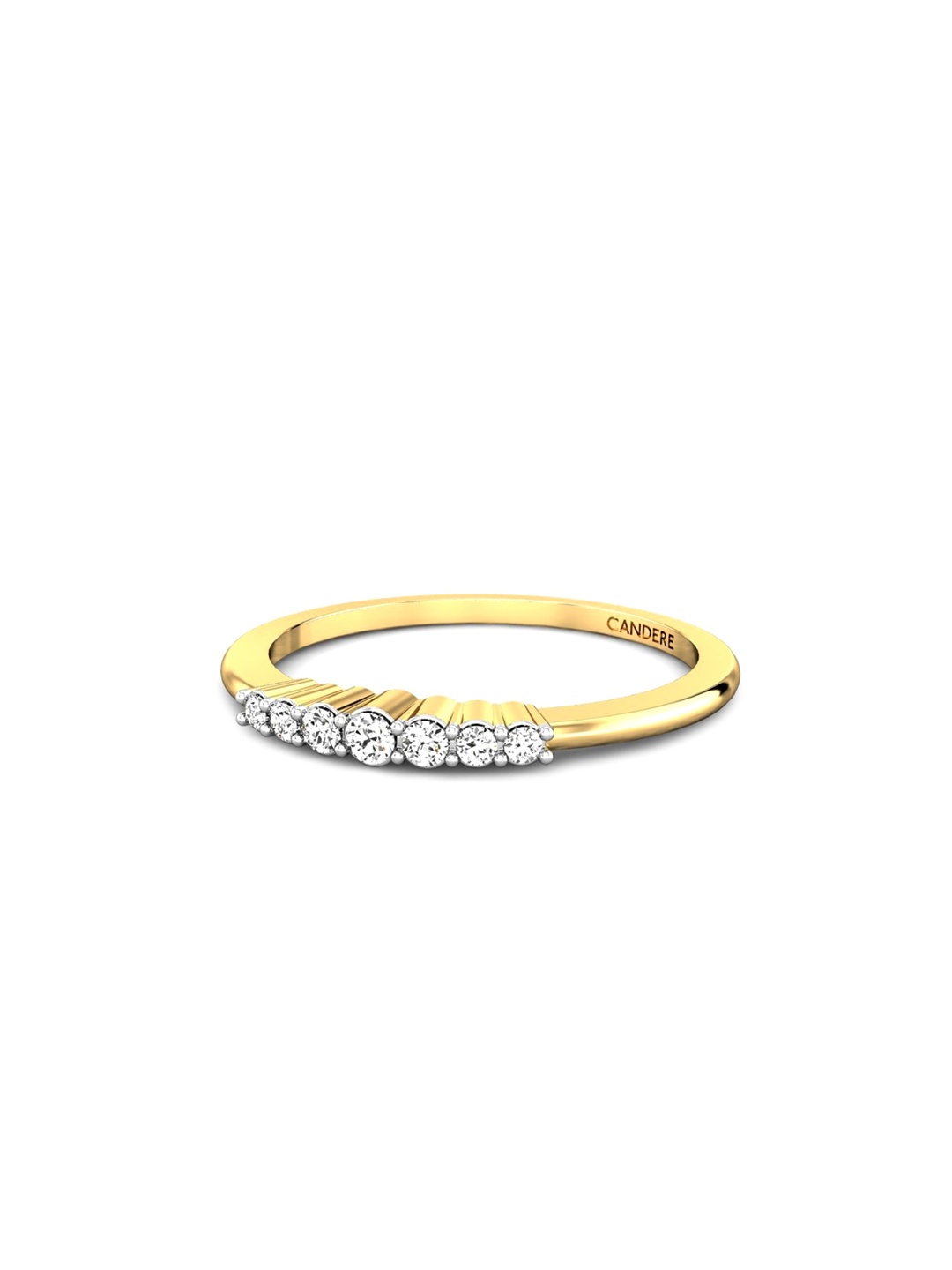 

CANDERE A KALYAN JEWELLERS COMPANY BIS Hallmark 18KT Gold Diamond Studded Ring-1.4 gm