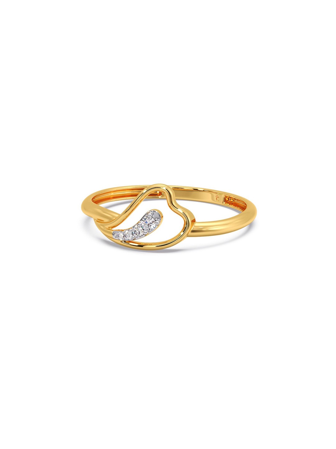 

CANDERE A KALYAN JEWELLERS COMPANY 18KT (750) Gold Diamond-Studded Finger Ring-0.88gm