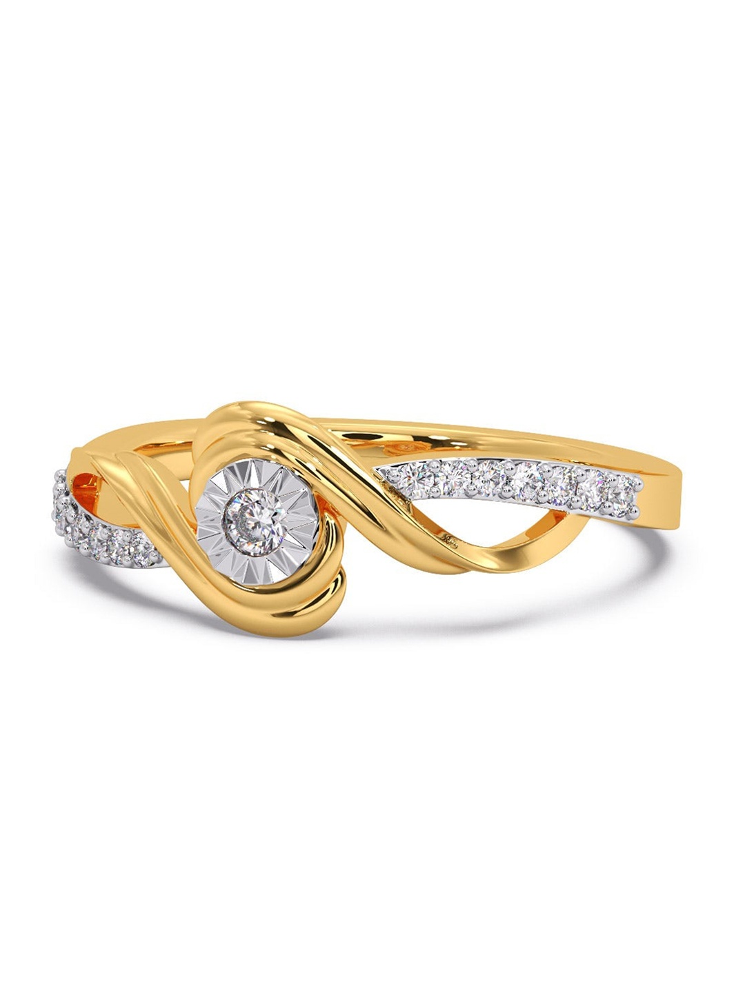 

CANDERE A KALYAN JEWELLERS COMPANY BIS Hallmark 18KT Gold Diamond Finger Ring-3.33gm