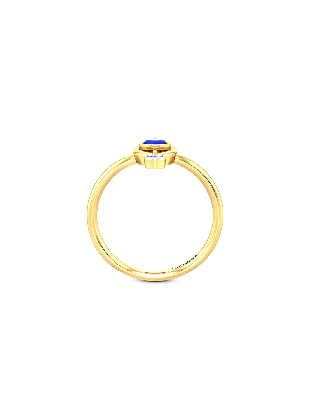 

CANDERE A KALYAN JEWELLERS COMPANY 18KT (750) Gold Diamond Studded Ring-2.08 gm