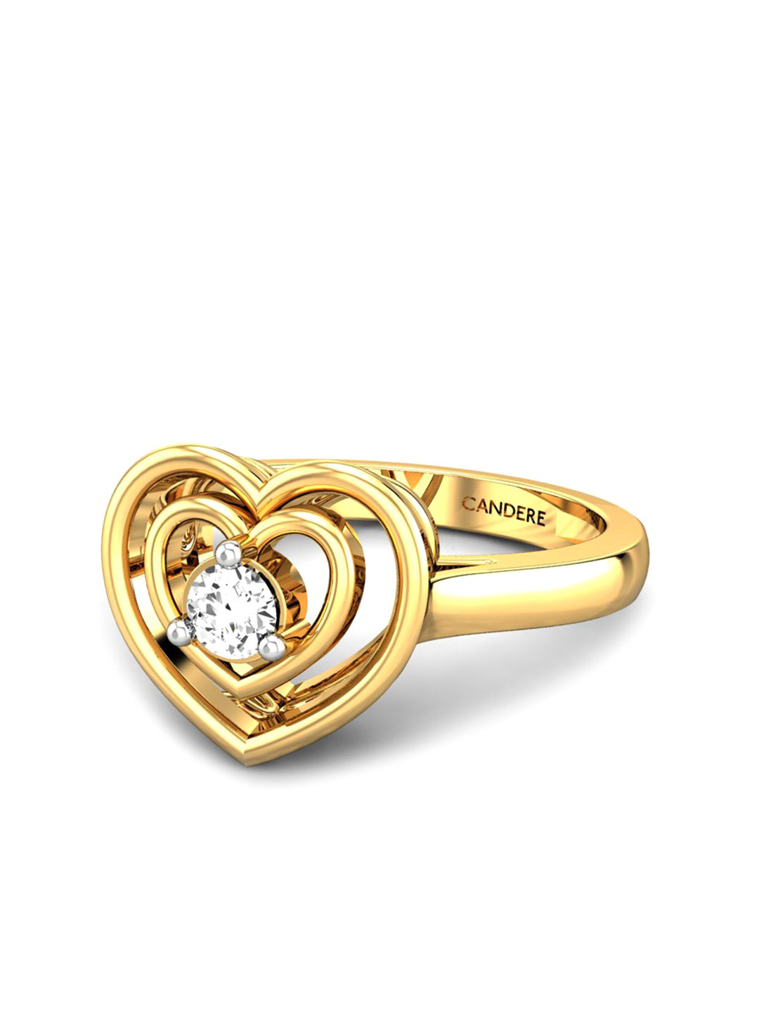

CANDERE A KALYAN JEWELLERS COMPANY BIS Hallmark 18KT Gold Diamond Finger Ring-3.17gm