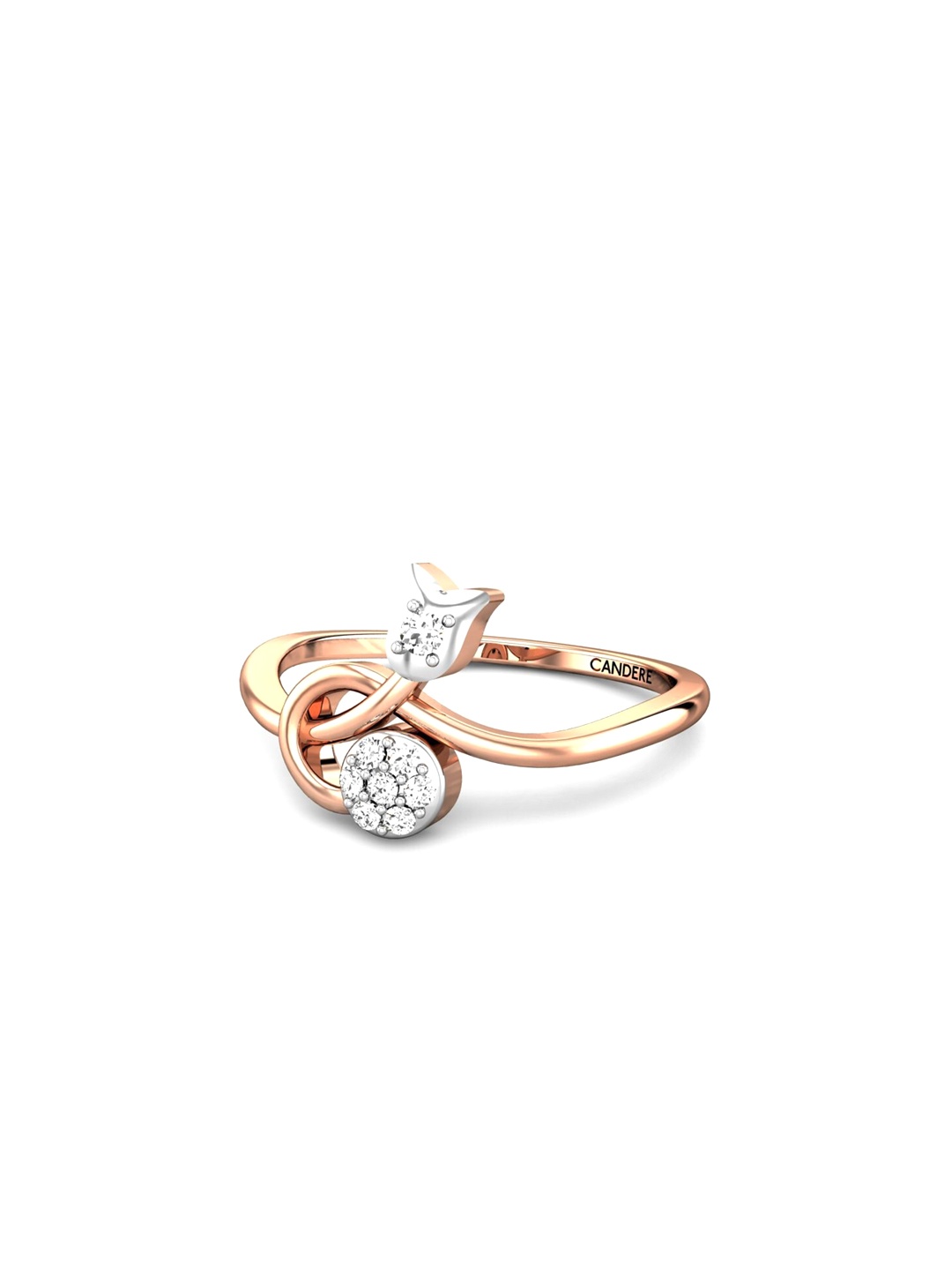 

CANDERE A KALYAN JEWELLERS COMPANY 18KT (750) Rose Gold Diamond Studded Ring-1.7gm