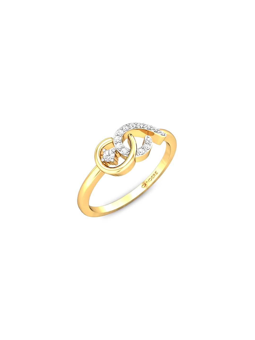 

CANDERE A KALYAN JEWELLERS COMPANY 18KT (750) Gold Diamond Studded Ring-2.14 gm
