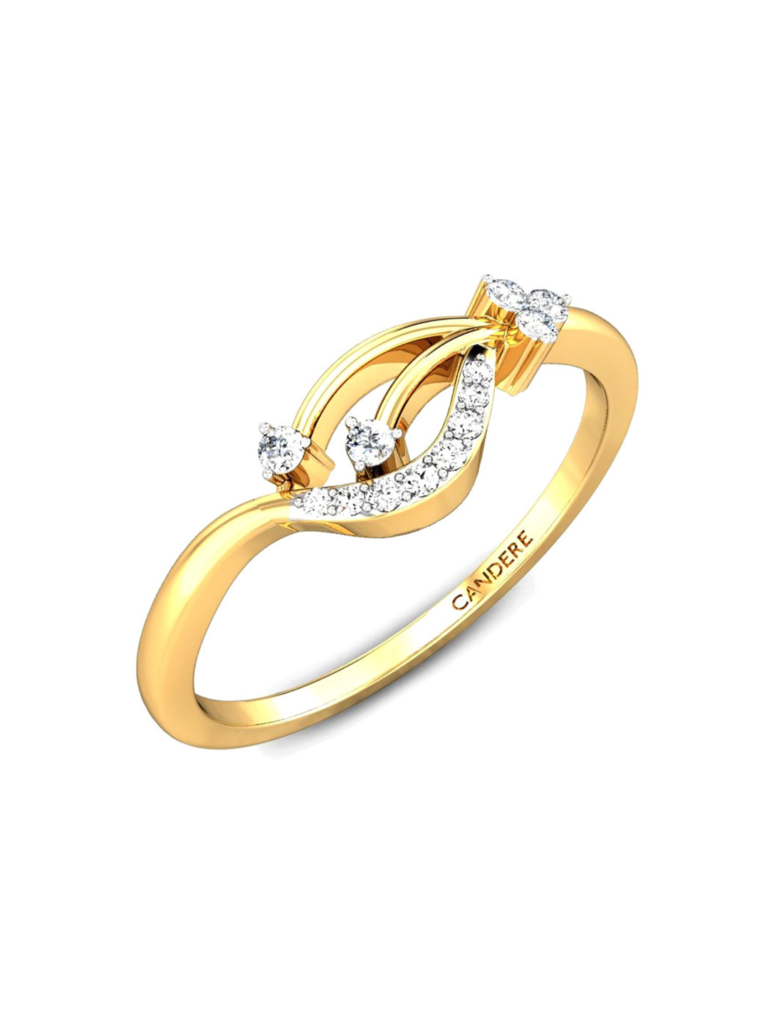 

CANDERE A KALYAN JEWELLERS COMPANY BIS Hallmark 18KT Gold Diamond Finger Ring-1.89gm