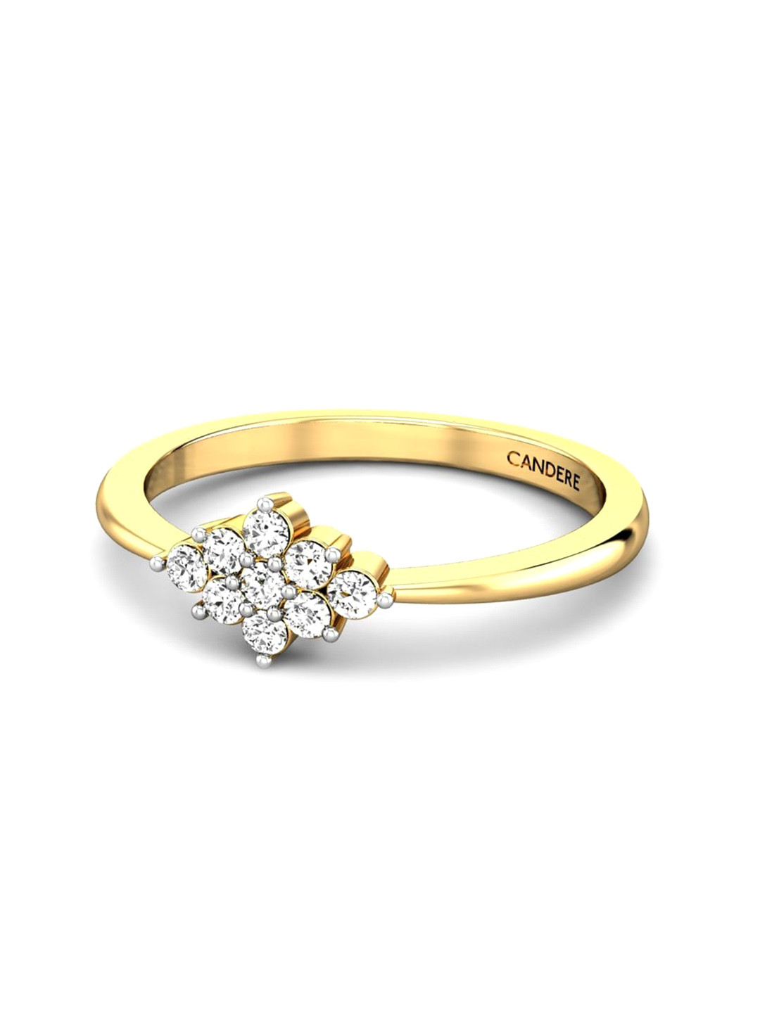 

CANDERE A KALYAN JEWELLERS COMPANY 18KT (750) Gold Diamond Studded Ring-2.16 gm