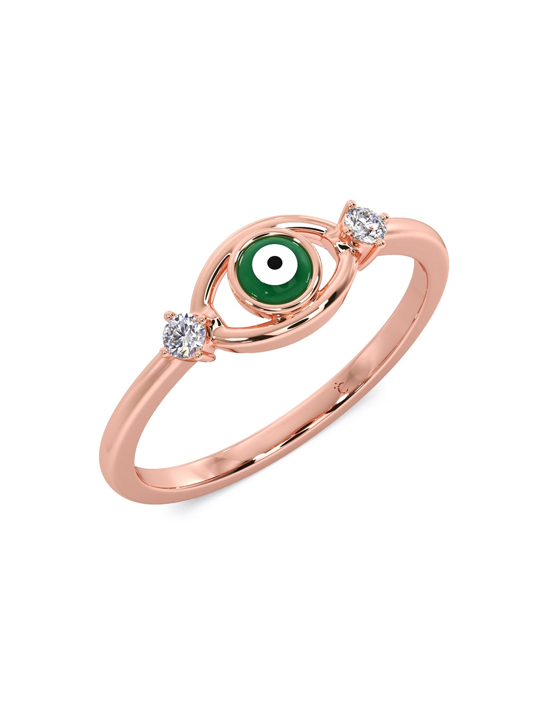 

CANDERE A KALYAN JEWELLERS COMPANY BIS Hallmark 18KT Rose Gold Diamond Finger Ring-2.31gm