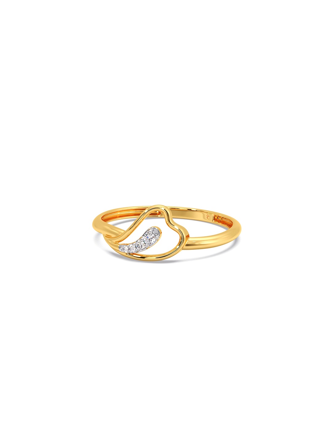 

CANDERE A KALYAN JEWELLERS COMPANY 14KT (585) Gold Diamond Studded Ring-0.88gm
