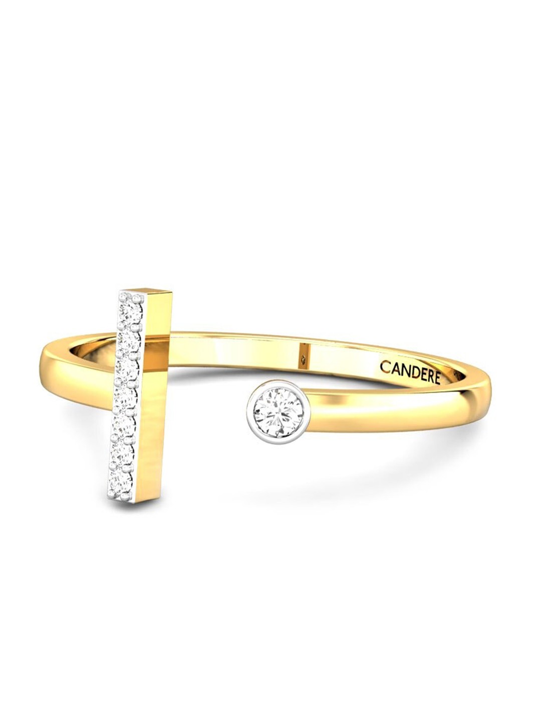 

CANDERE A KALYAN JEWELLERS COMPANY BIS Hallmark 18KT Gold Diamond Finger Ring-1.45gm