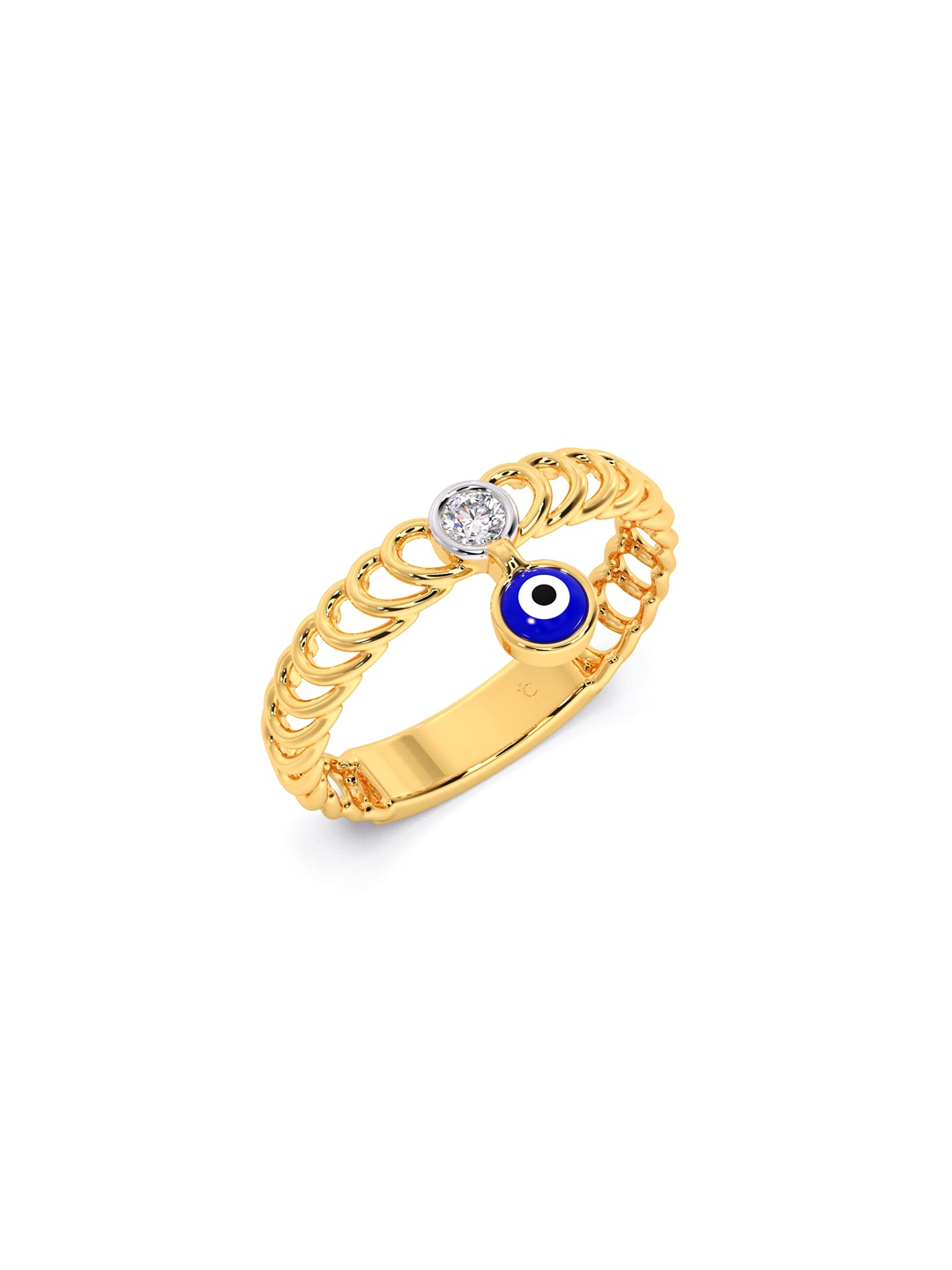 

CANDERE A KALYAN JEWELLERS COMPANY BIS Hallmark 14KT Gold Diamond Finger Ring-1.81gm