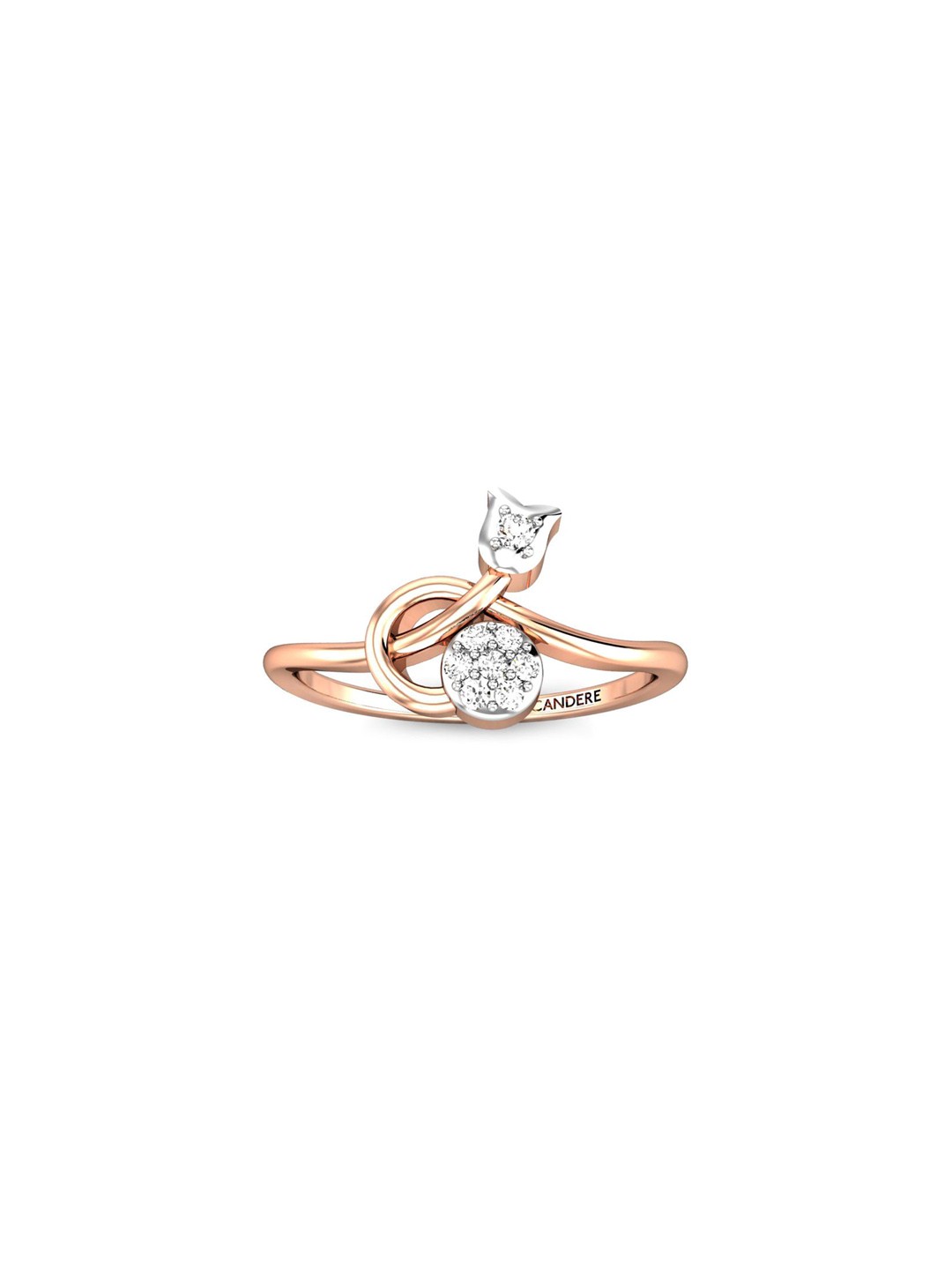 

CANDERE A KALYAN JEWELLERS COMPANY BIS Hallmark 18KT Rose Gold Diamond Finger Ring-1.6gm