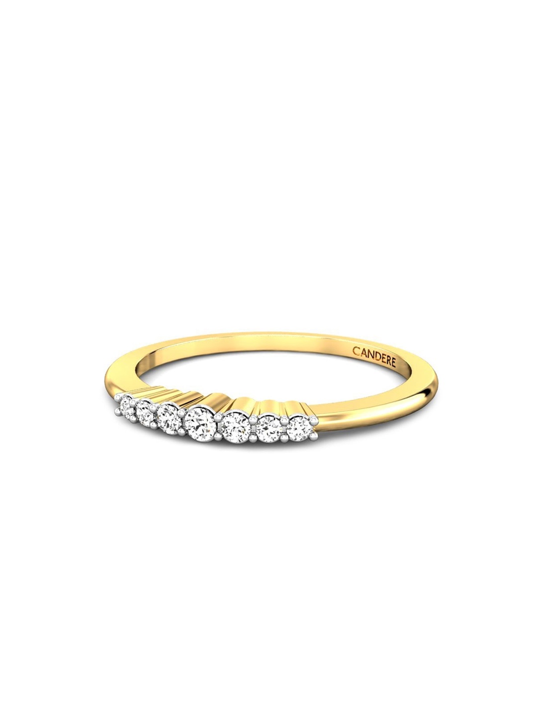 

CANDERE A KALYAN JEWELLERS COMPANY BIS Hallmark 18KT Gold Diamond Studded Ring-1.37 gm
