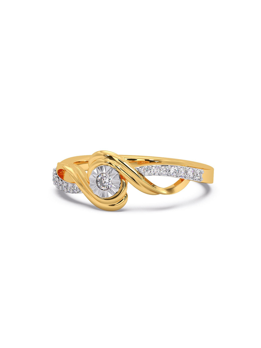

CANDERE A KALYAN JEWELLERS COMPANY 18KT Gold Diamond Studded Finger Ring-2.73gm