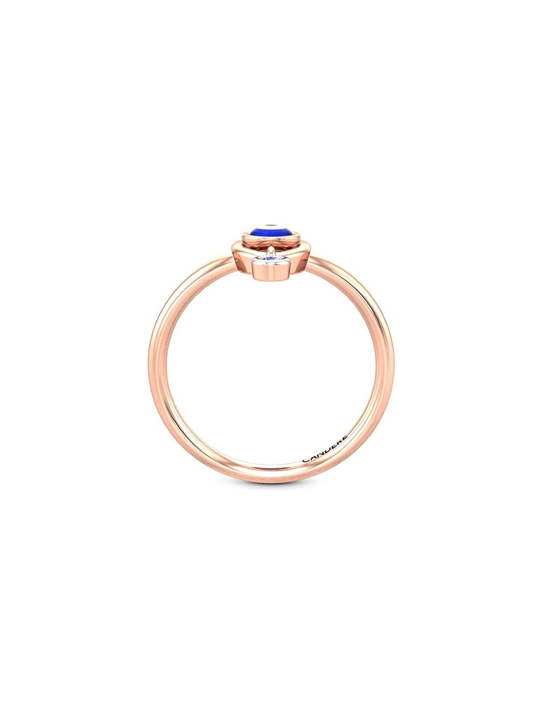 

CANDERE A KALYAN JEWELLERS COMPANY BIS Hallmark 18KT Rose Gold Diamond Finger Ring-1.7gm