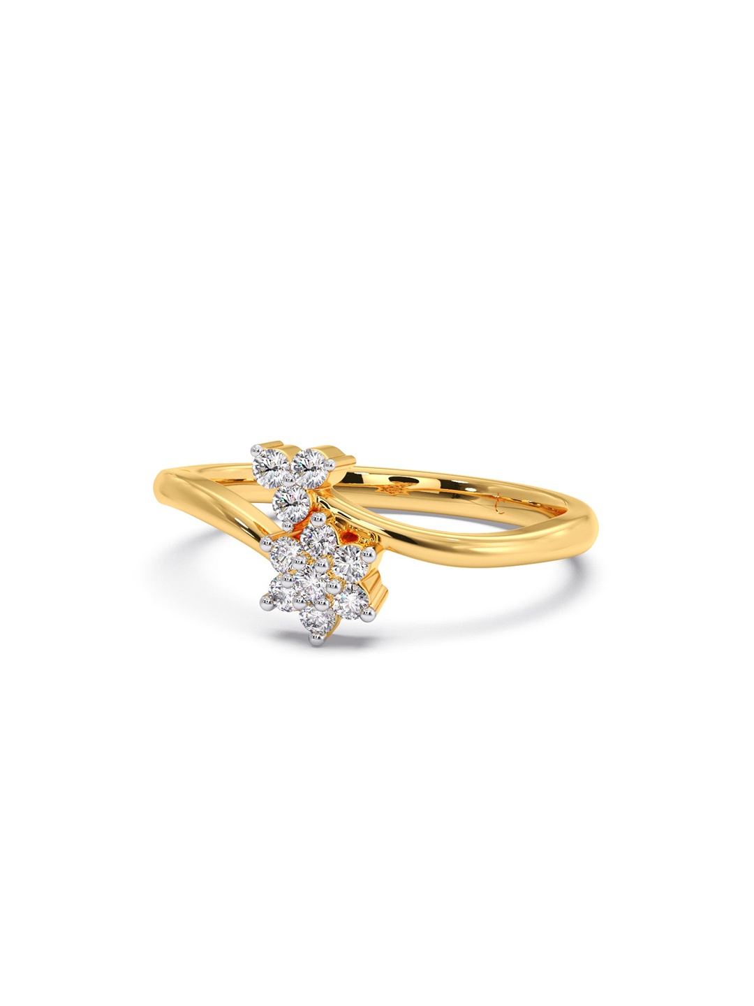 

CANDERE A KALYAN JEWELLERS COMPANY 18KT (750) Gold Diamond Studded Ring-2.12 gm