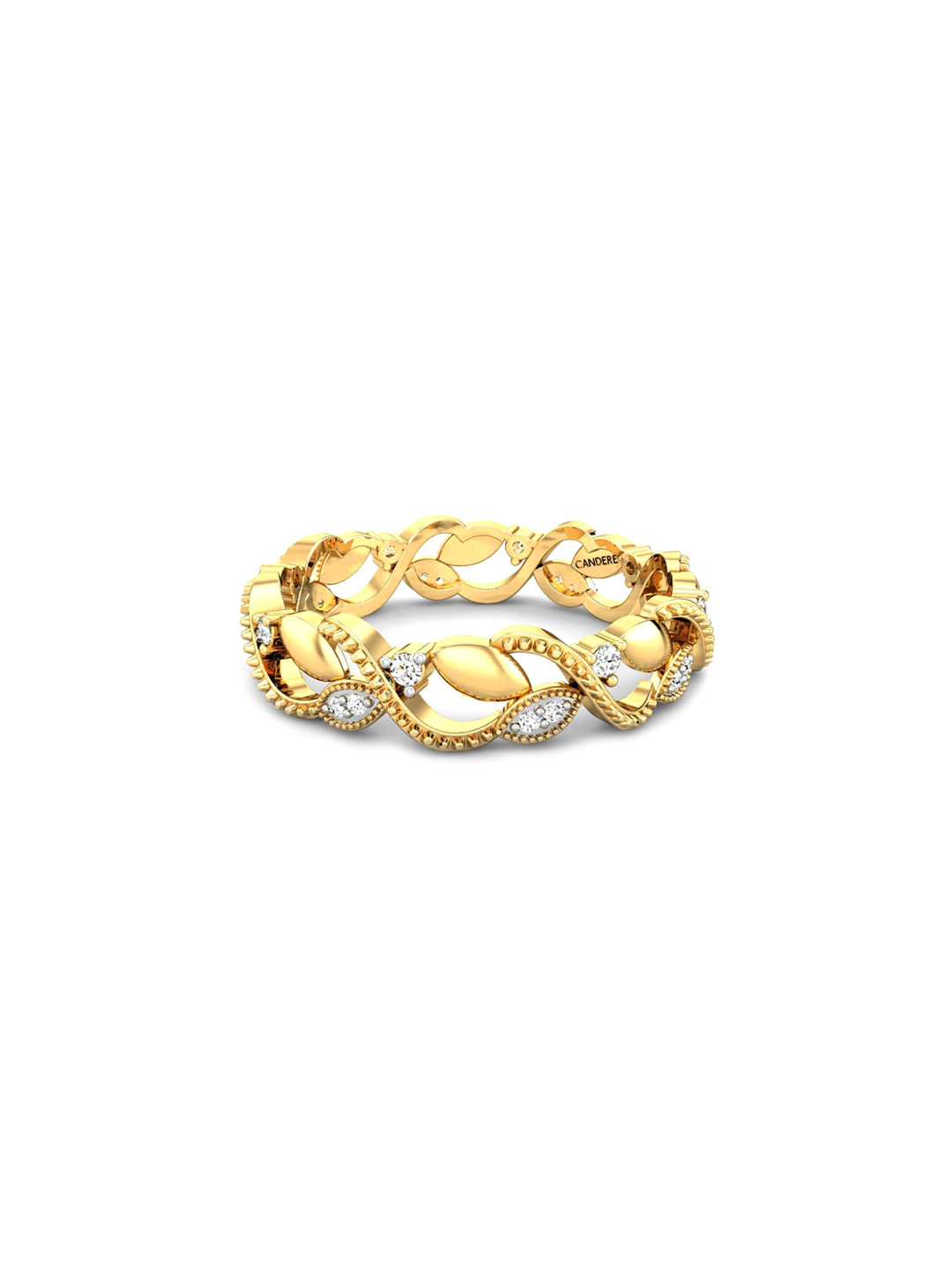 

CANDERE A KALYAN JEWELLERS COMPANY 18KT (750) Gold Diamond Studded Ring-2.32 gm