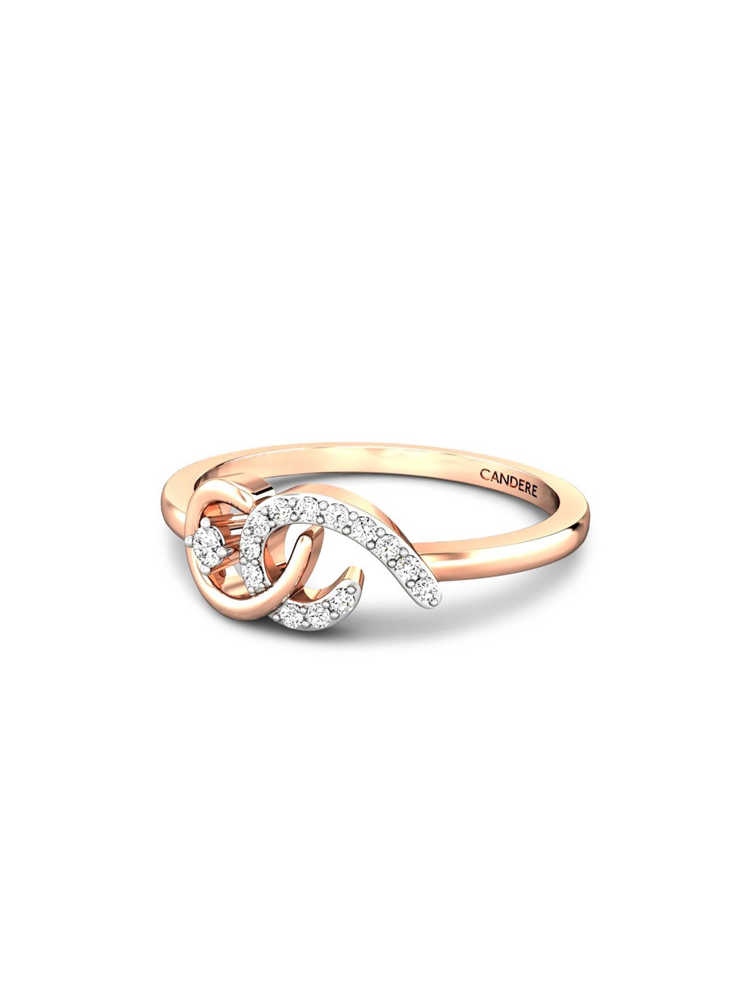 

CANDERE A KALYAN JEWELLERS COMPANY 18KT (750) Rose Gold Diamond Studded Ring-2.27gm