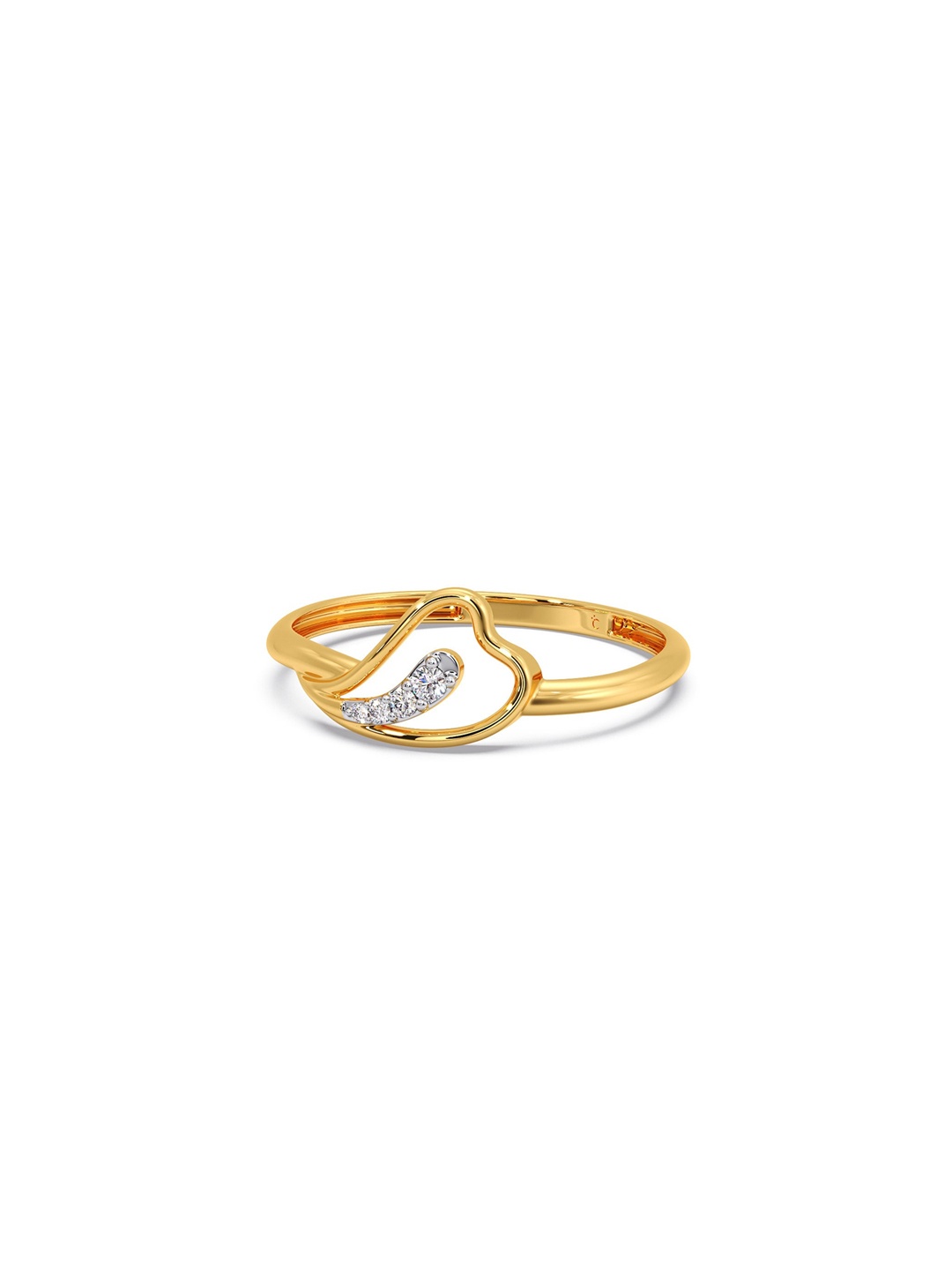 

CANDERE A KALYAN JEWELLERS COMPANY BIS Hallmark 14KT Gold Diamond Finger Ring-0.96gm