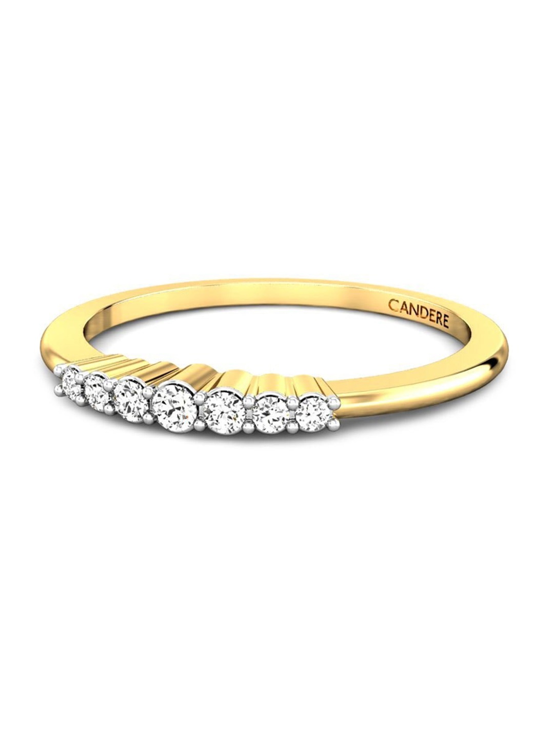 

CANDERE A KALYAN JEWELLERS COMPANY 14KT Gold Diamond-Studded Finger Ring-1.38gm