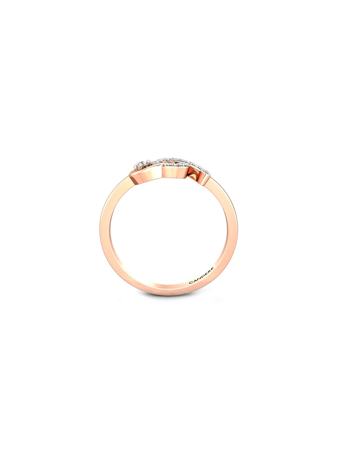 

CANDERE A KALYAN JEWELLERS COMPANY 18KT (750)Rose Gold Diamond Studded Ring-2.14gm