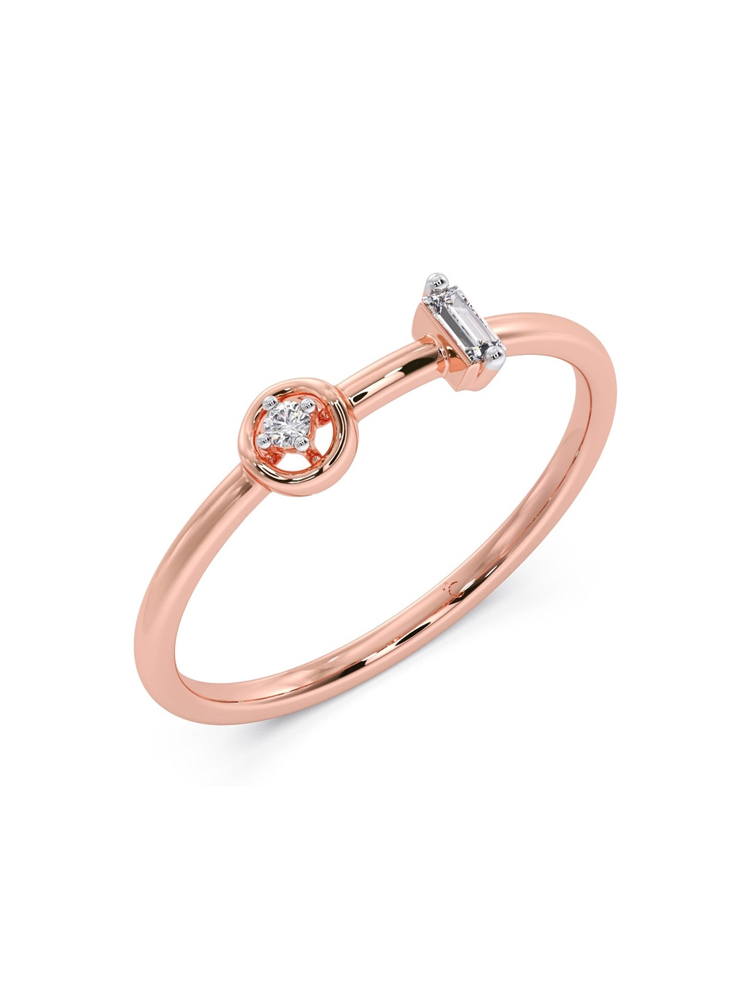 

CANDERE A KALYAN JEWELLERS COMPANY BIS Hallmark 18KT Rose Gold Diamond Finger Ring-1.43gm