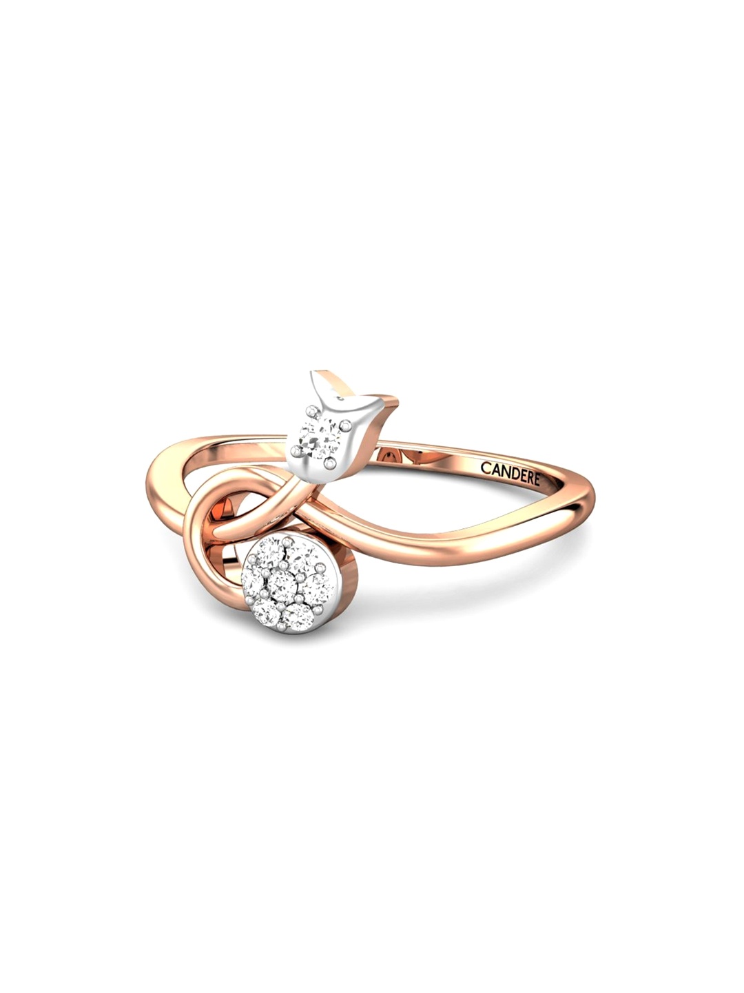 

CANDERE A KALYAN JEWELLERS COMPANY 18KT Rose Gold Diamond-Studded Finger Ring-1.78gm