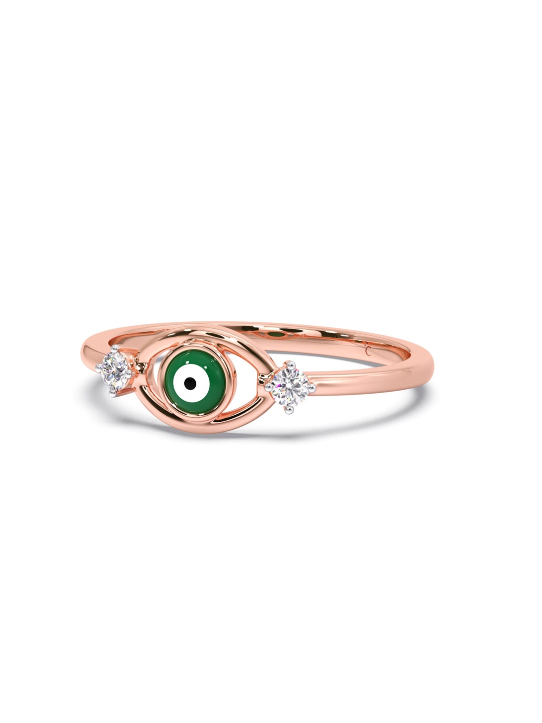 

CANDERE A KALYAN JEWELLERS COMPANY BIS Hallmark 14KT Rose Gold Diamond Finger Ring-2.07gm