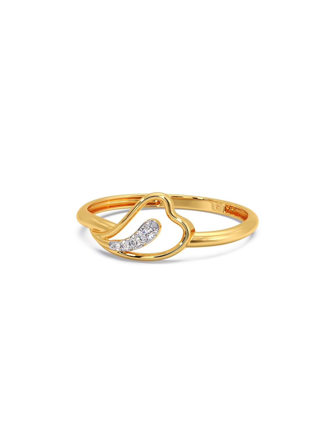 

CANDERE A KALYAN JEWELLERS COMPANY 14KT (585) Gold Diamond Studded Ring-0.73gm