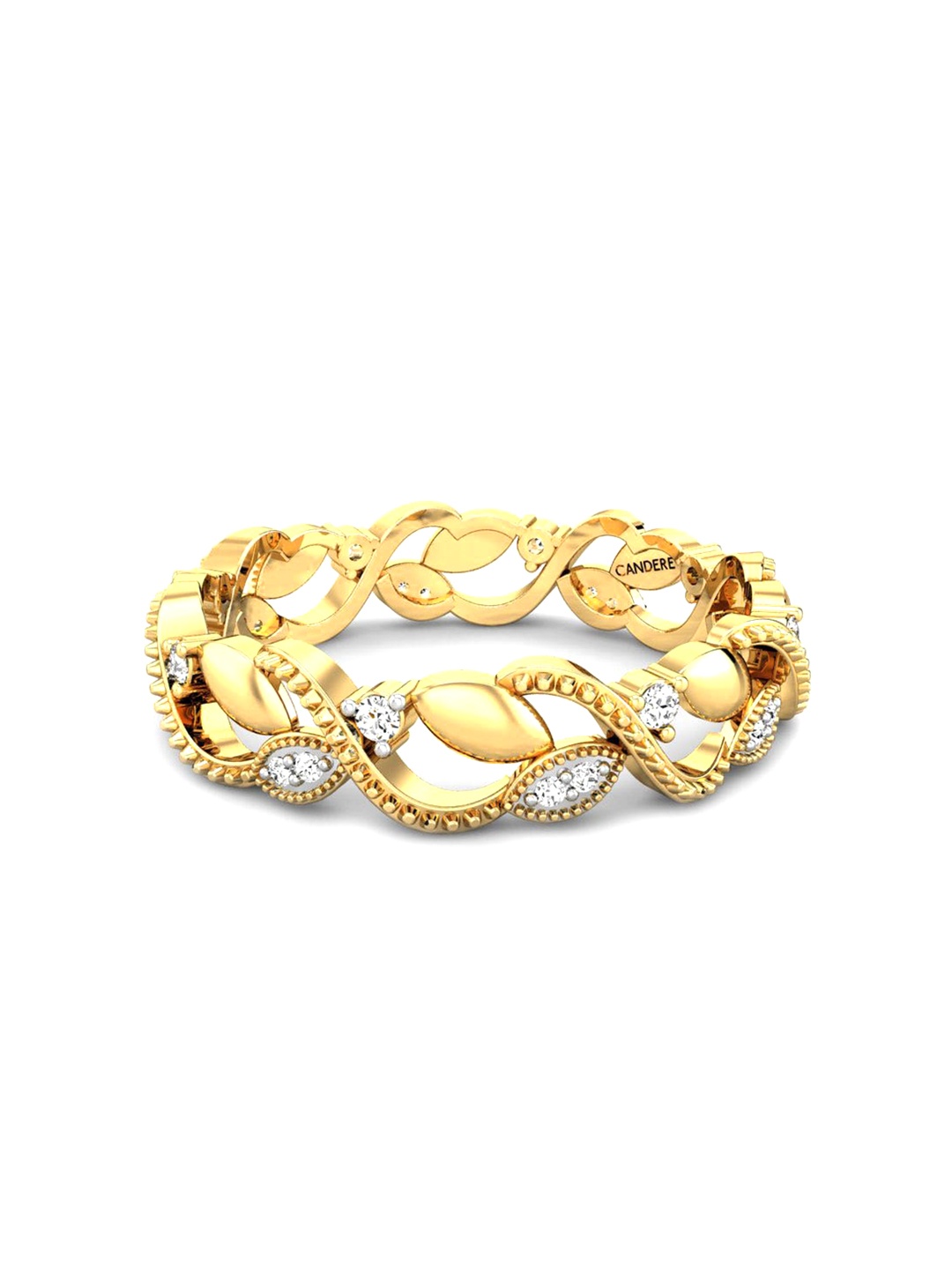 

CANDERE A KALYAN JEWELLERS COMPANY 18KT (750) Gold Diamond Studded Ring-2.79gm