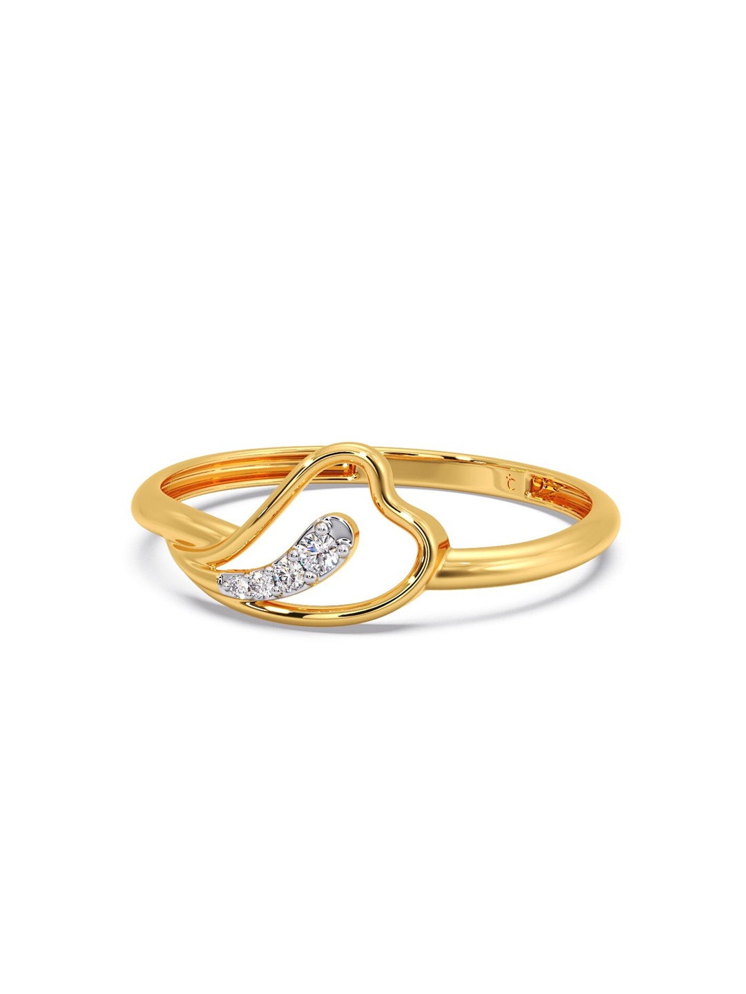 

CANDERE A KALYAN JEWELLERS COMPANY 18KT Gold Diamond-Studded Finger Ring-1.09gm
