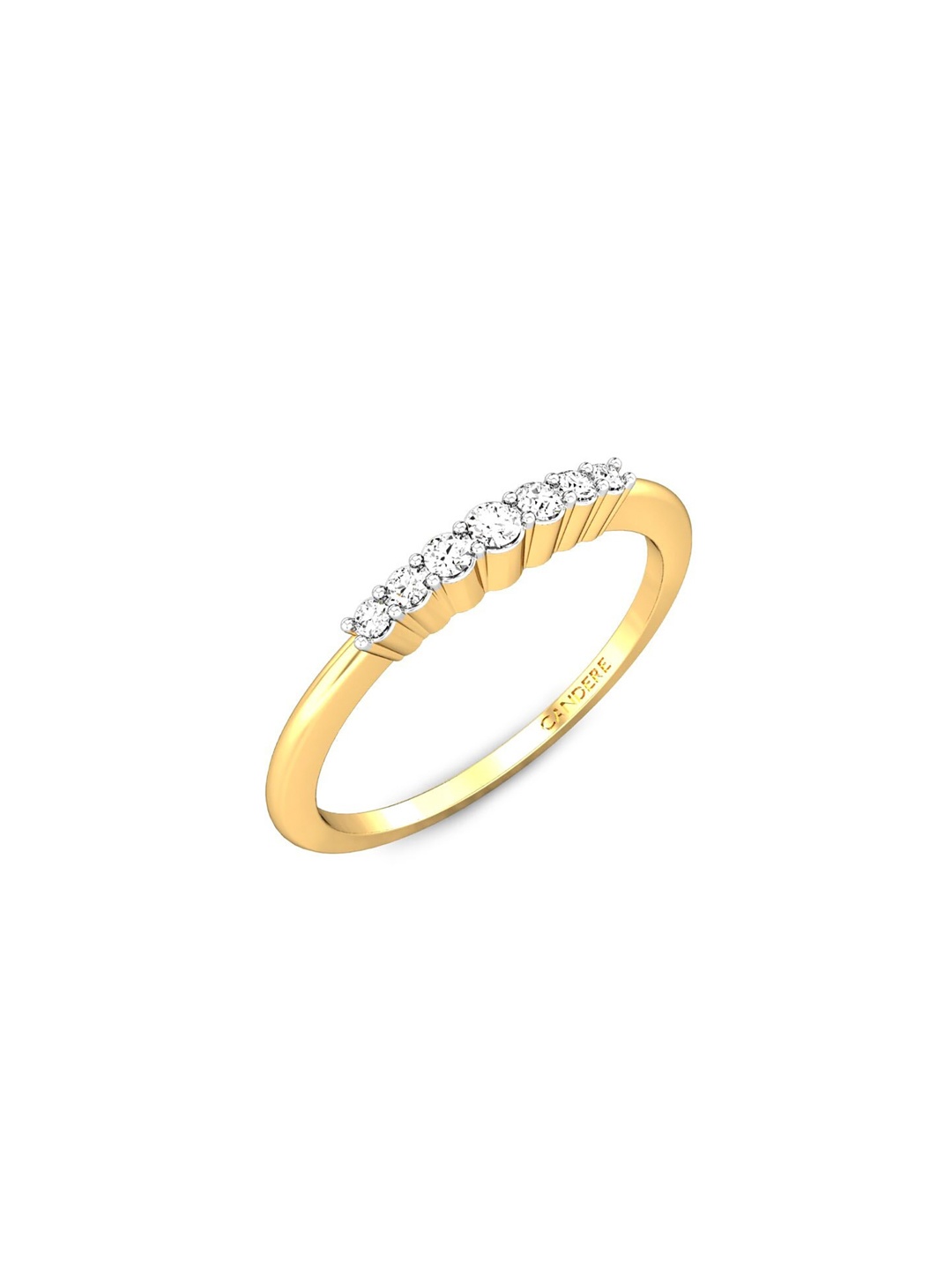 

CANDERE A KALYAN JEWELLERS COMPANY 18KT (750) Gold Diamond Studded Ring-1.54 gm