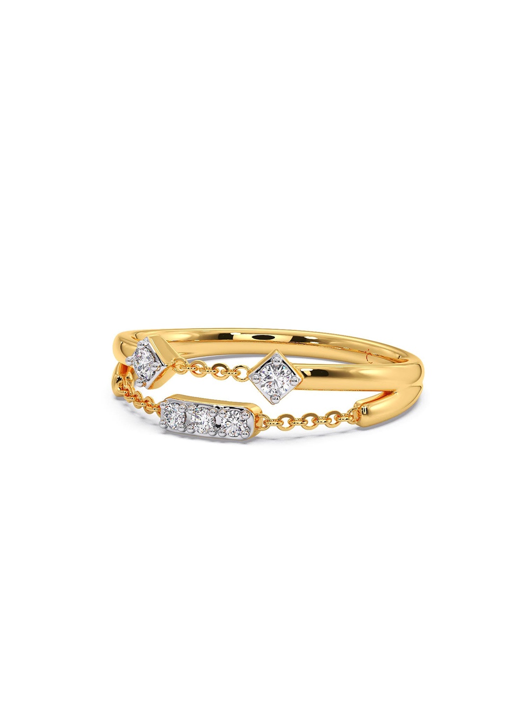 

CANDERE A KALYAN JEWELLERS COMPANY 18KT Gold Diamond-Studded Finger Ring-2.63gm