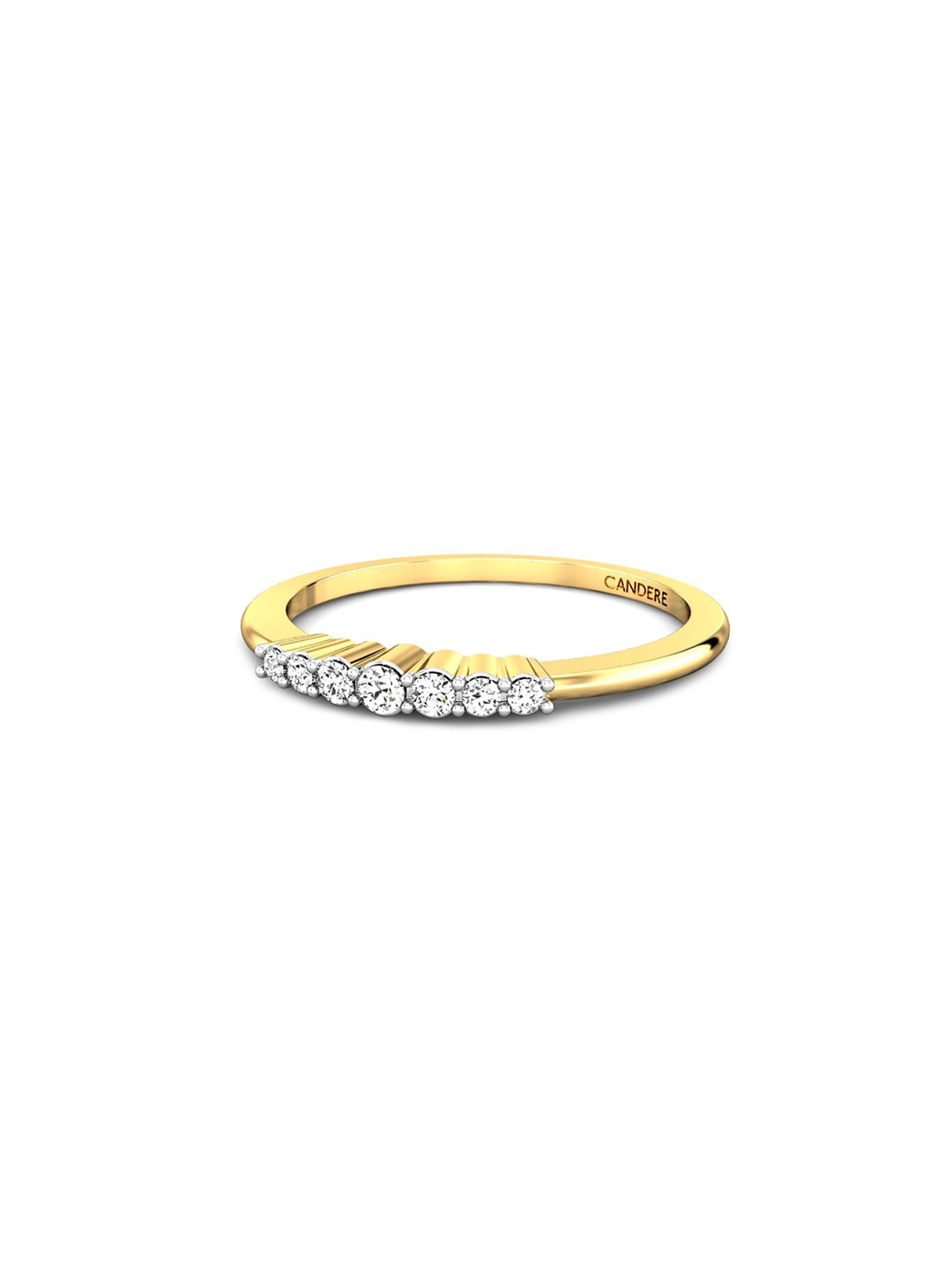 

CANDERE A KALYAN JEWELLERS COMPANY 18KT Gold Diamond-Studded Finger Ring-1.75gm