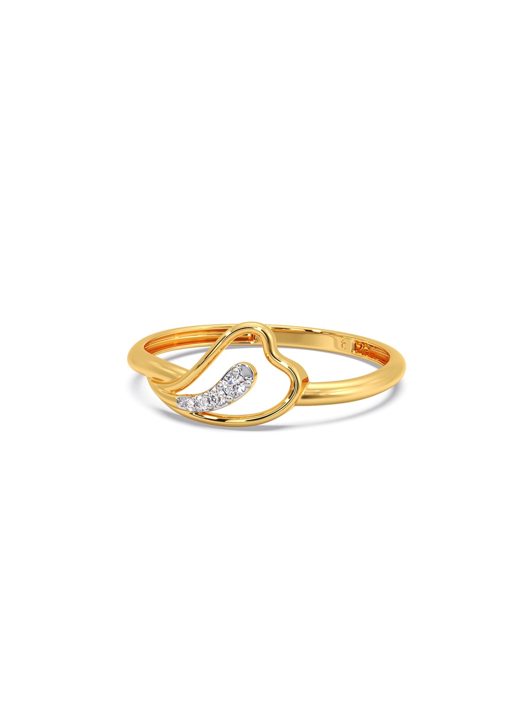 

CANDERE A KALYAN JEWELLERS COMPANY 18KT (750) Gold Diamond Studded Ring-1.02 gm