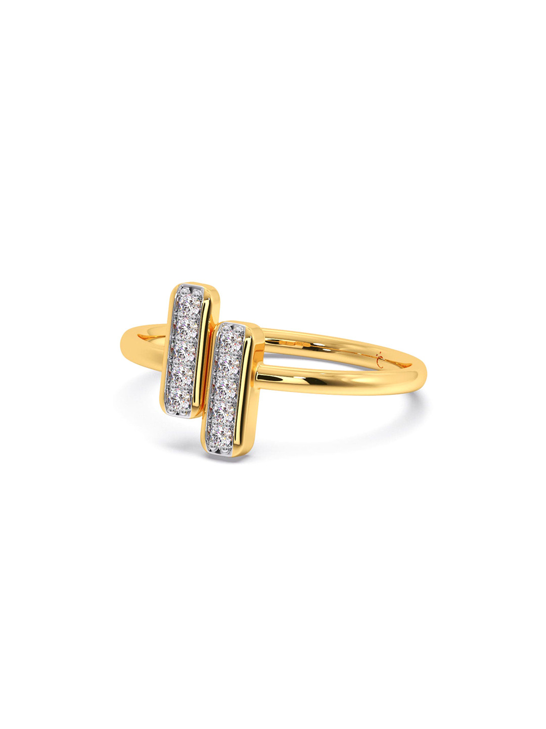 

CANDERE A KALYAN JEWELLERS COMPANY BIS Hallmark 14KT Gold Diamond Finger Ring-2.06gm, Rose gold