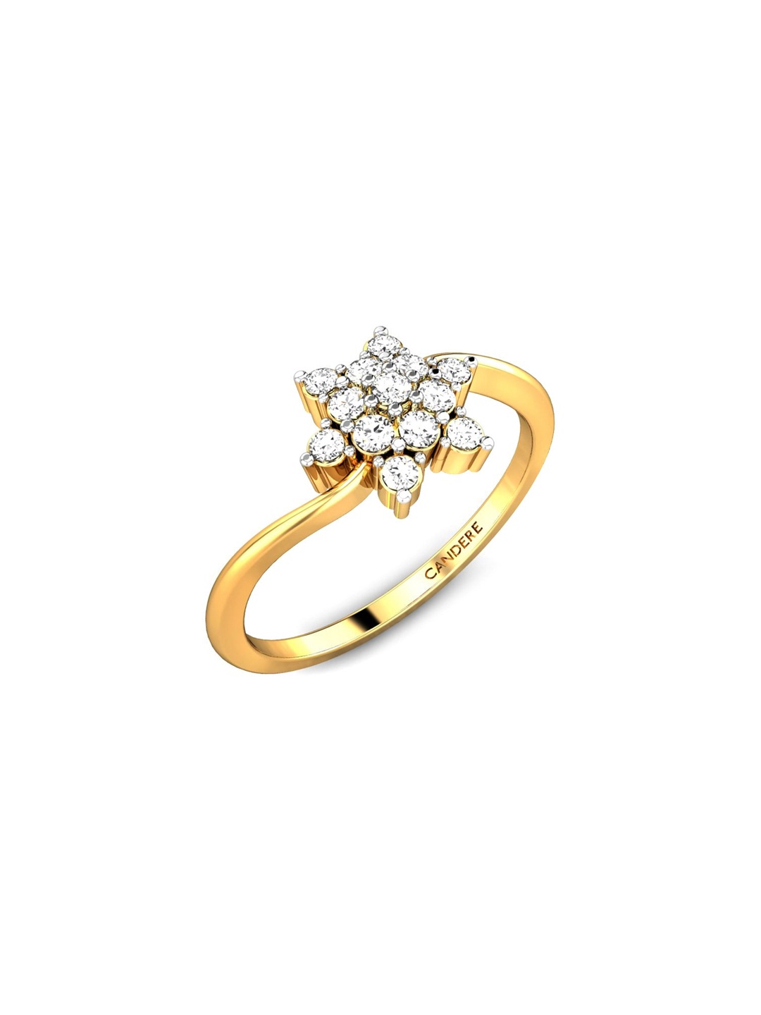 

CANDERE A KALYAN JEWELLERS COMPANY BIS Hallmark 18KT Gold Diamond Finger Ring-2.06gm