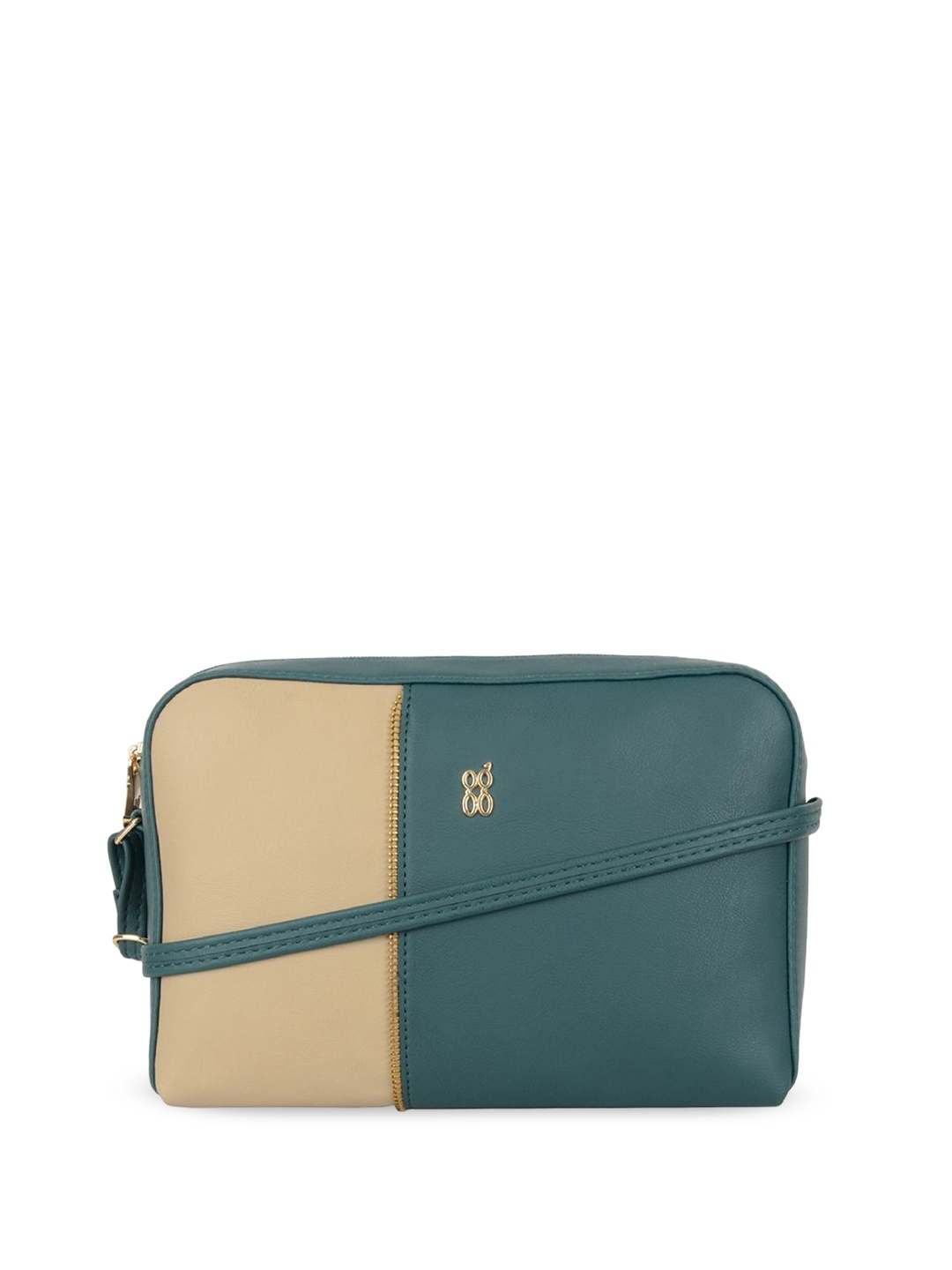 

Baggit Colourblocked Structured Sling Bag, Green