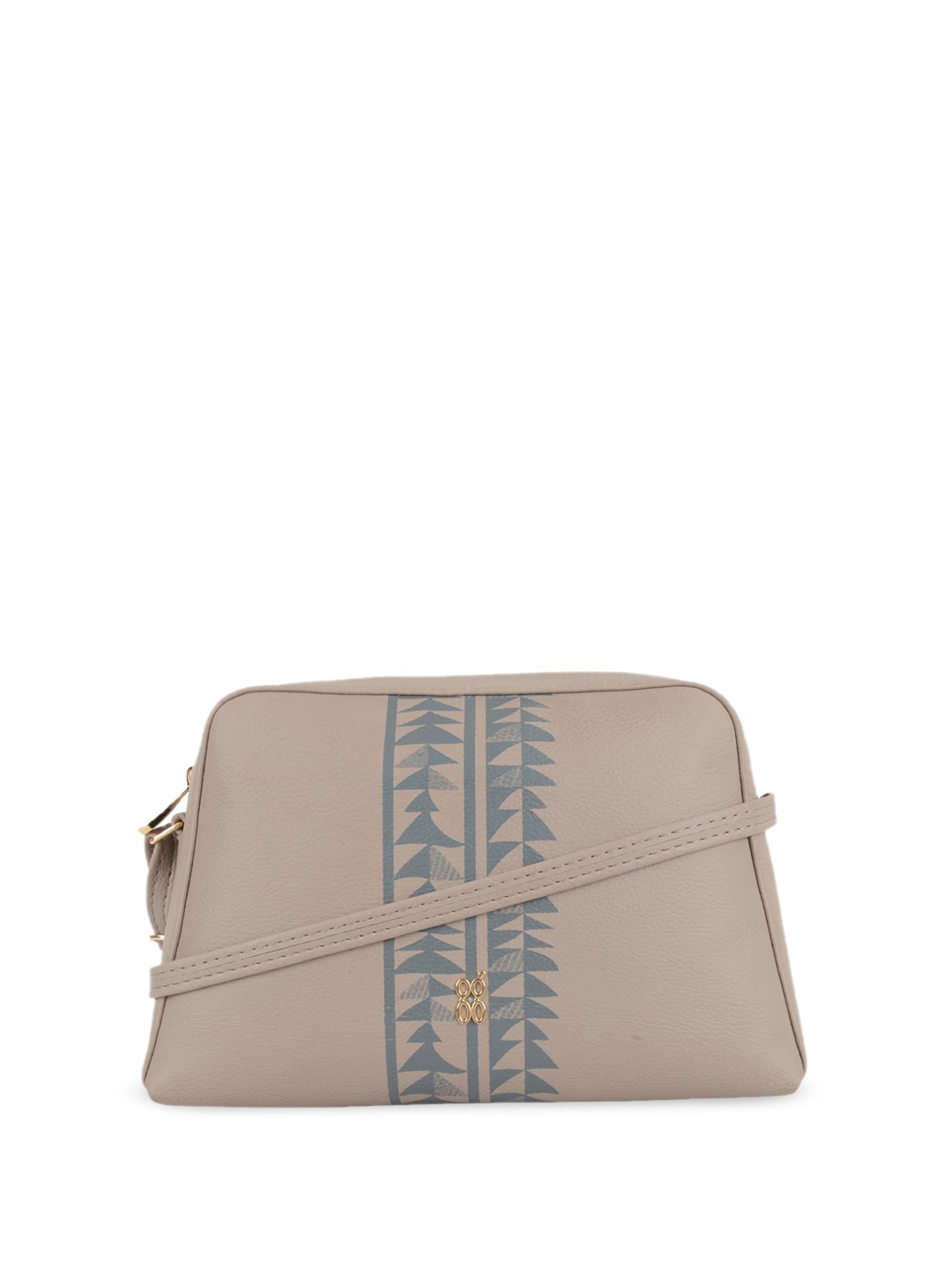 

Baggit Geometric Printed Camera Sling Bag, Beige